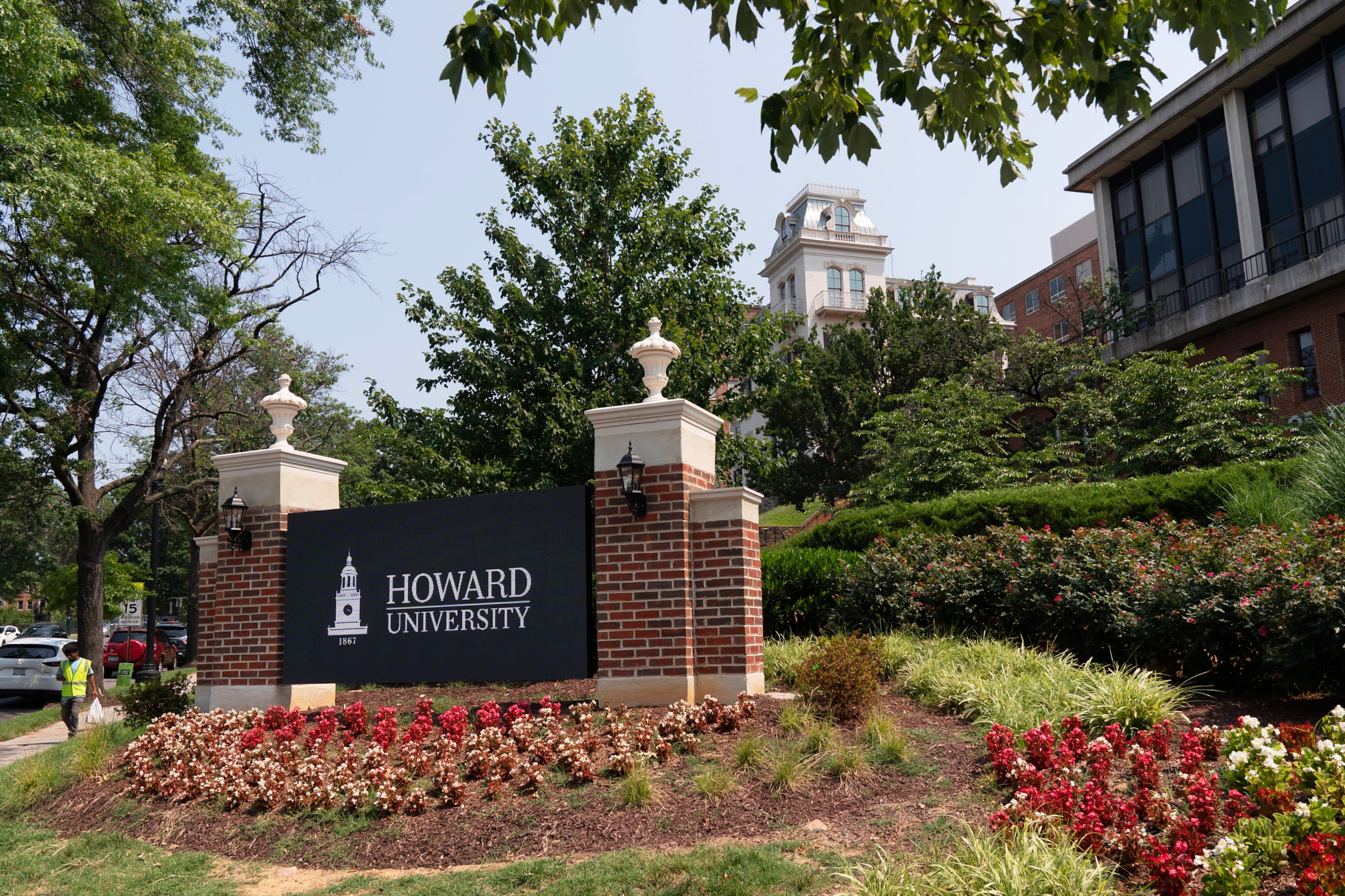 A sign welcomes people to the Howard University campus in Washington on July 6, 2021. (Jacquelyn Martin/AP)