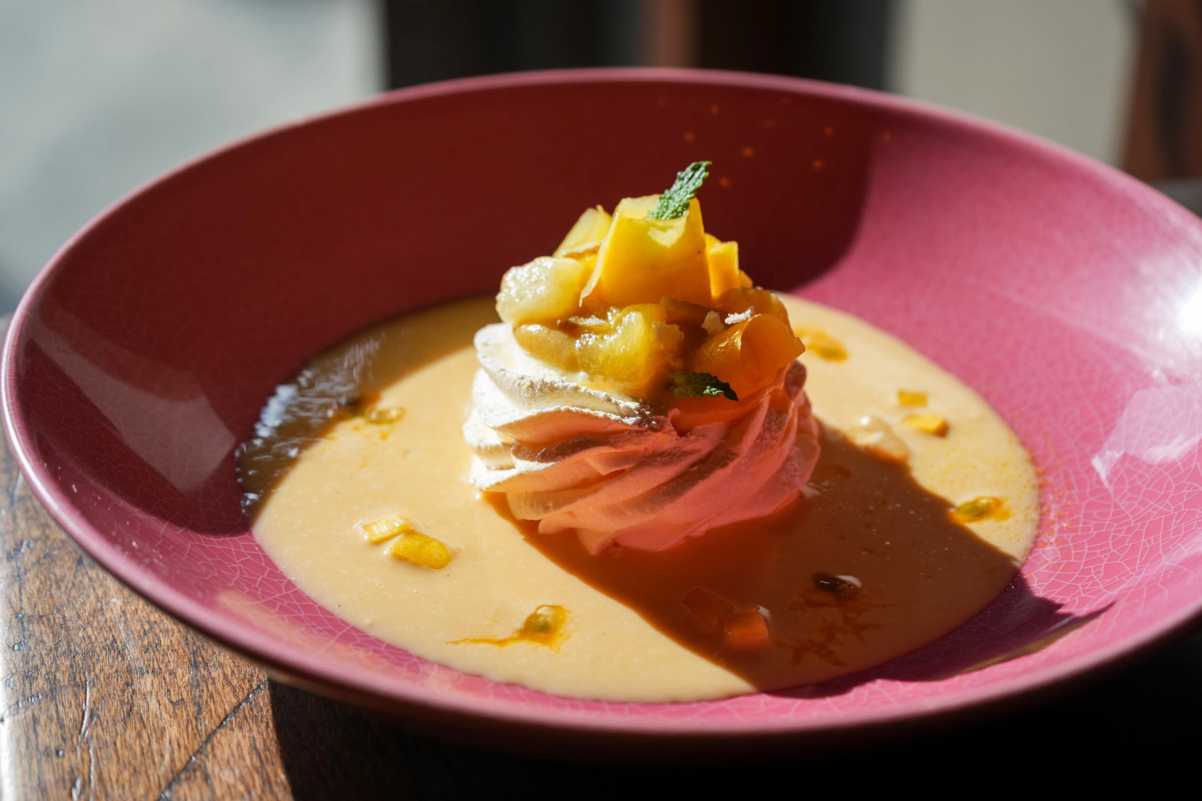 Peach pavlova from pastry chef Charmain Ware-Jason. (Courtesy of Charmain Ware-Jason)