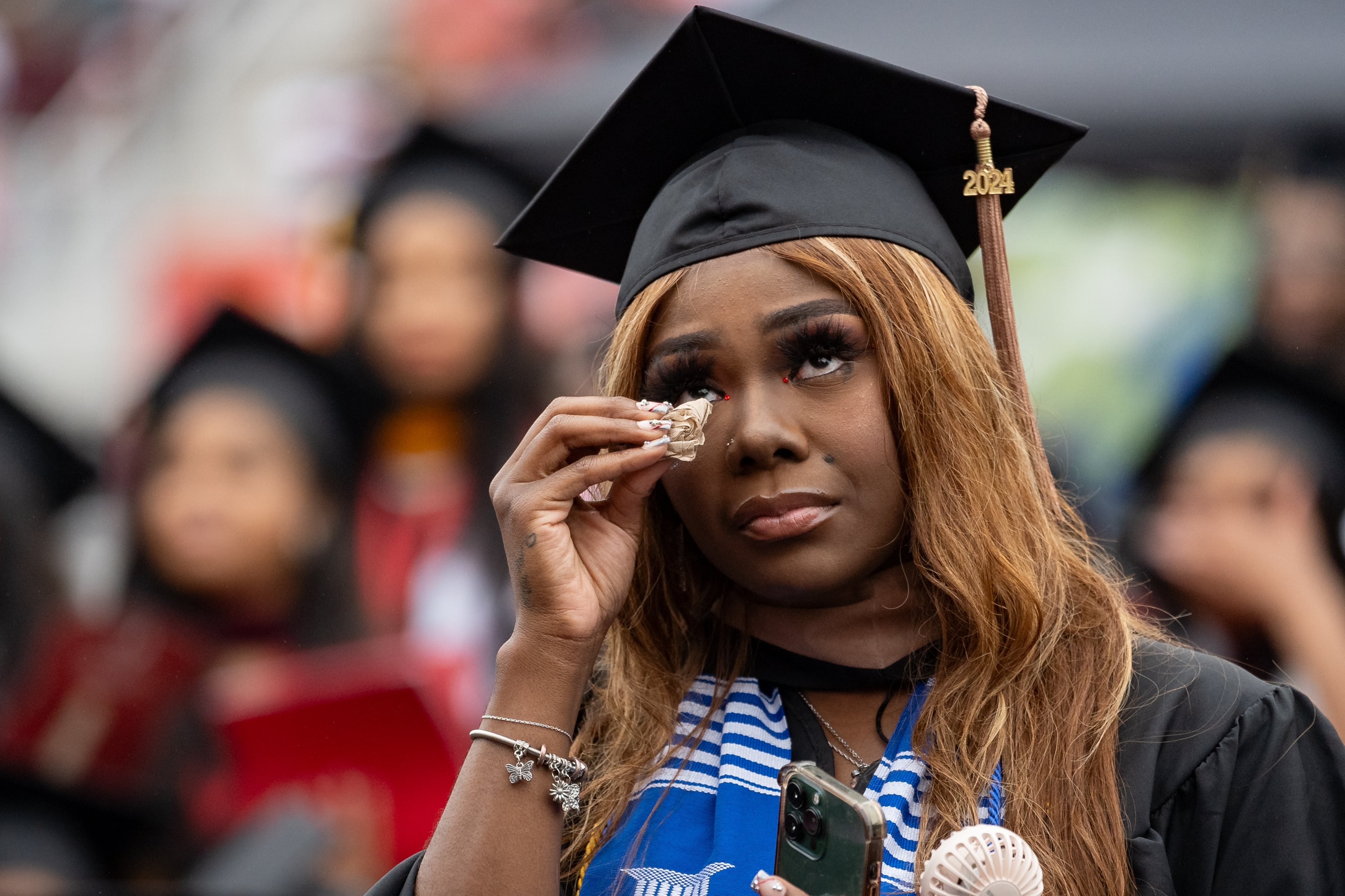 Graduates, faculty and family gather for the Clark Atlanta University 35th annual commencement convocation on Saturday, May 18, 2024. (Ben Hendren for The Atlanta Journal-Constitution)