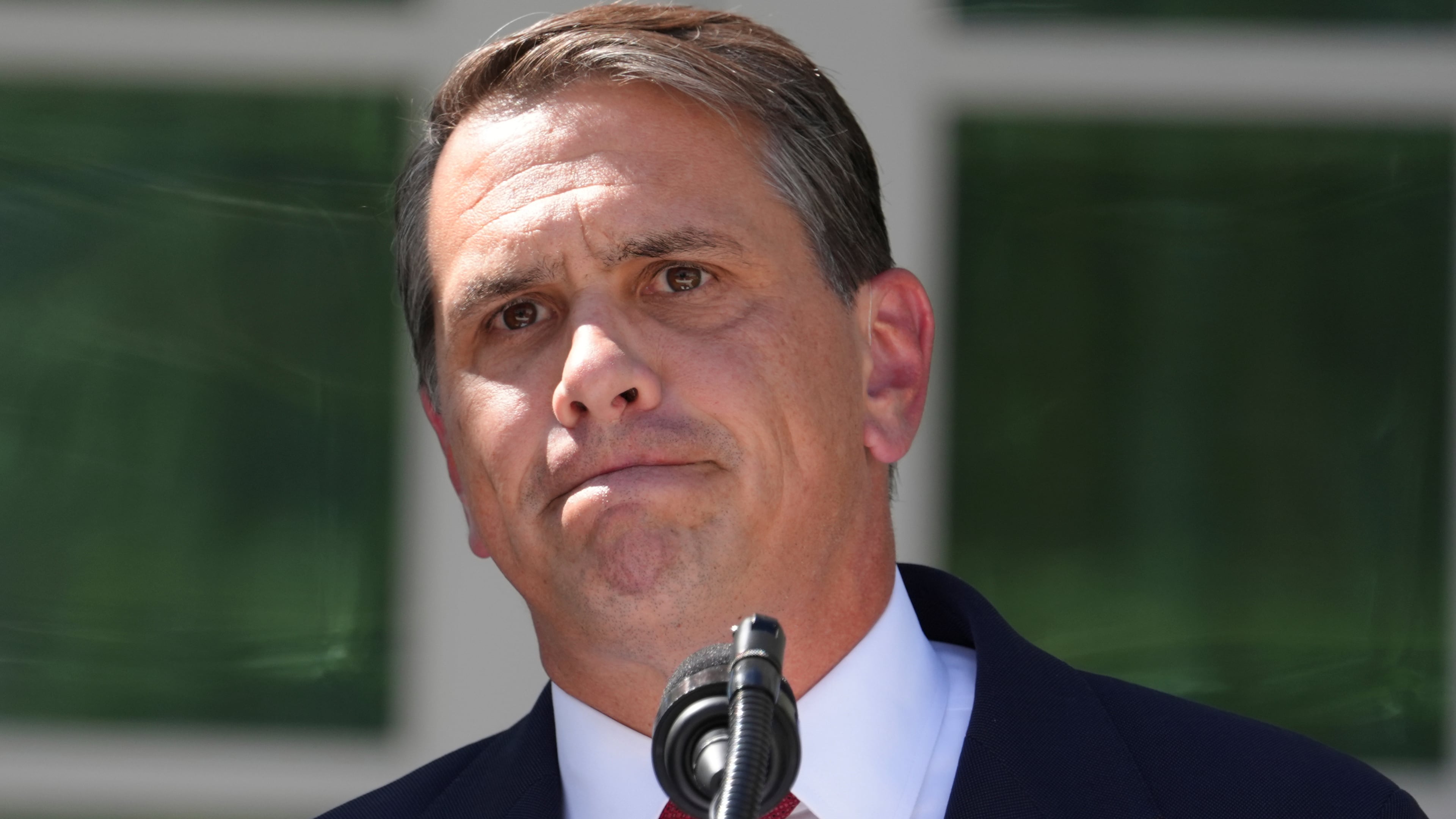 U.S. Attorney General Todd Blanche listens during a news briefing in the Rose Garden of the White House, Tuesday, Sept. 15, 2026, in Washington. (AP Photo/Jacquelyn Martin)