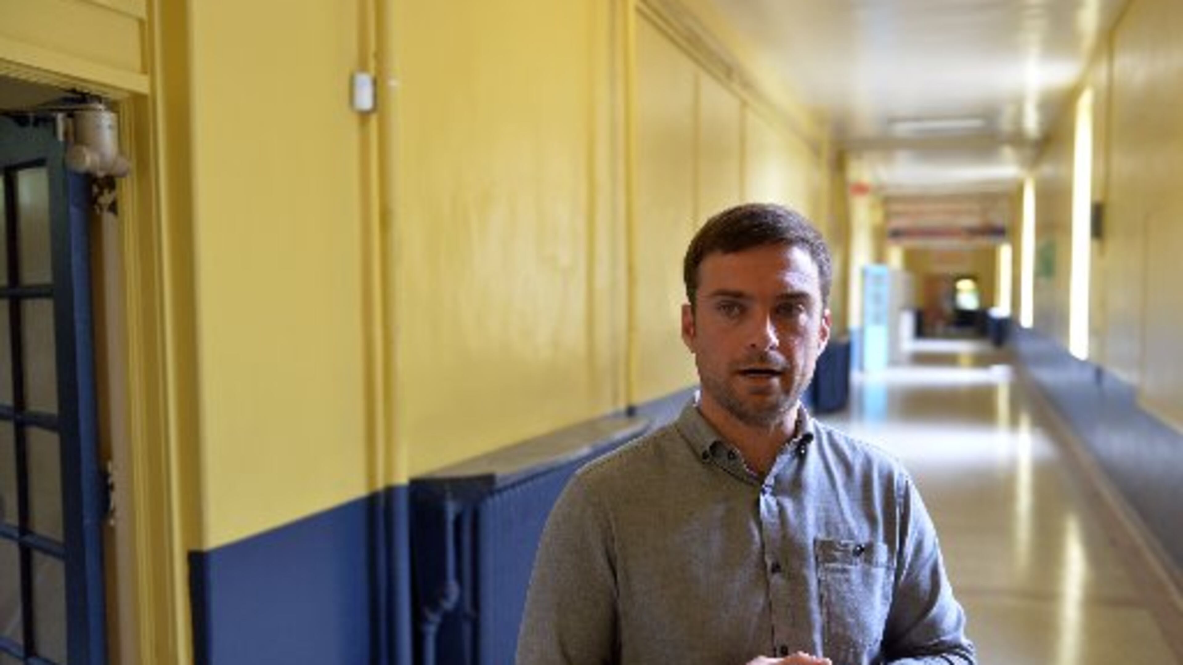 WonderRoot executive director Chris Appleton talks about the upcoming renovation work to the John F. Faith Elementary, which opened in 1922. After winning the Atlanta Public Schools board's approval Monday night, WonderRoot will renovate and move into the former school in 2015. KENT D. JOHNSON/KDJOHNSON@AJC.COM