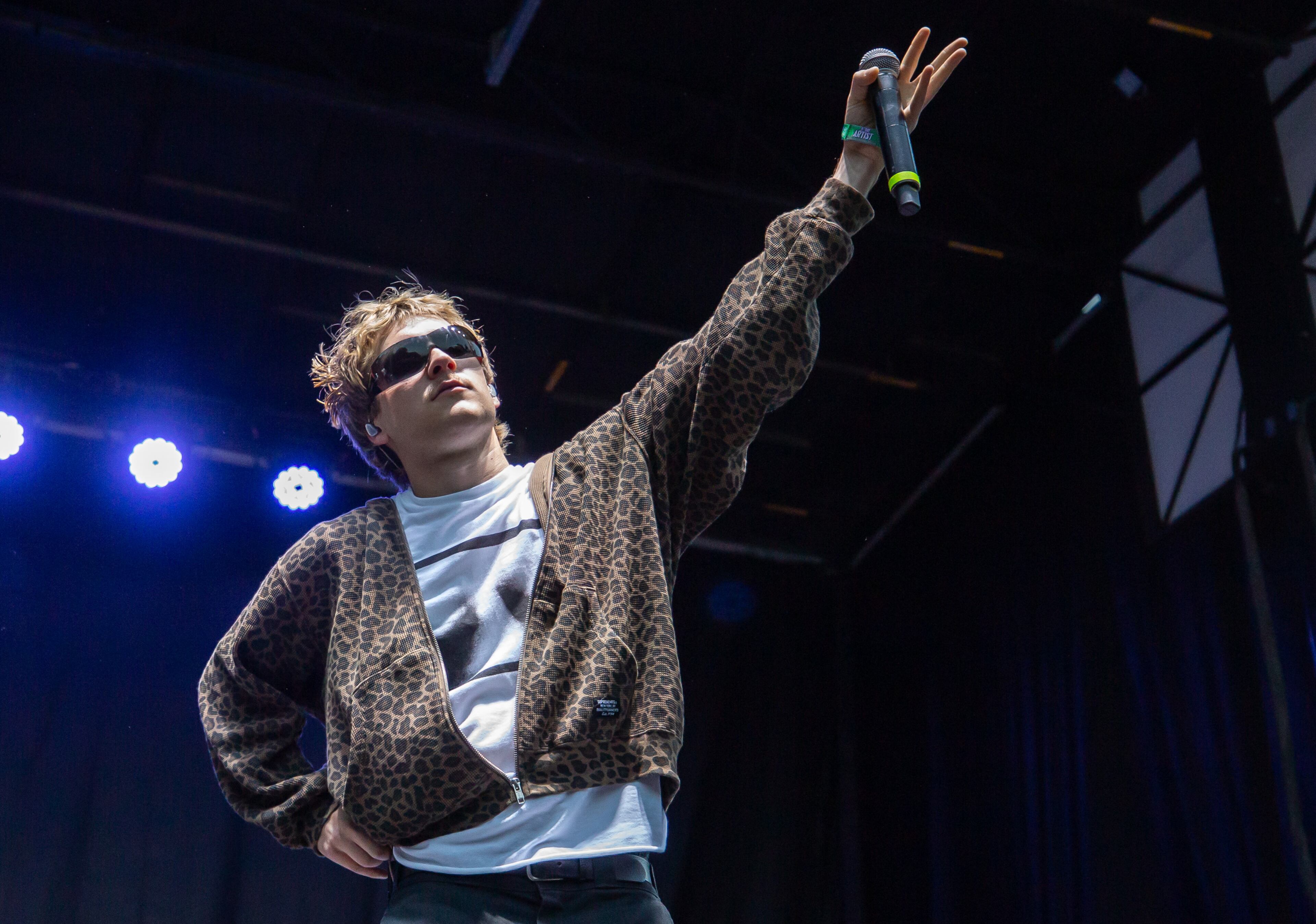 Joey Valence & Brae brought the party to the Criminal Records stage during the first day of Shaky Knees on Friday, Sept. 19, 2025, in Piedmont Park in Atlanta. (Ryan Fleisher for the AJC)