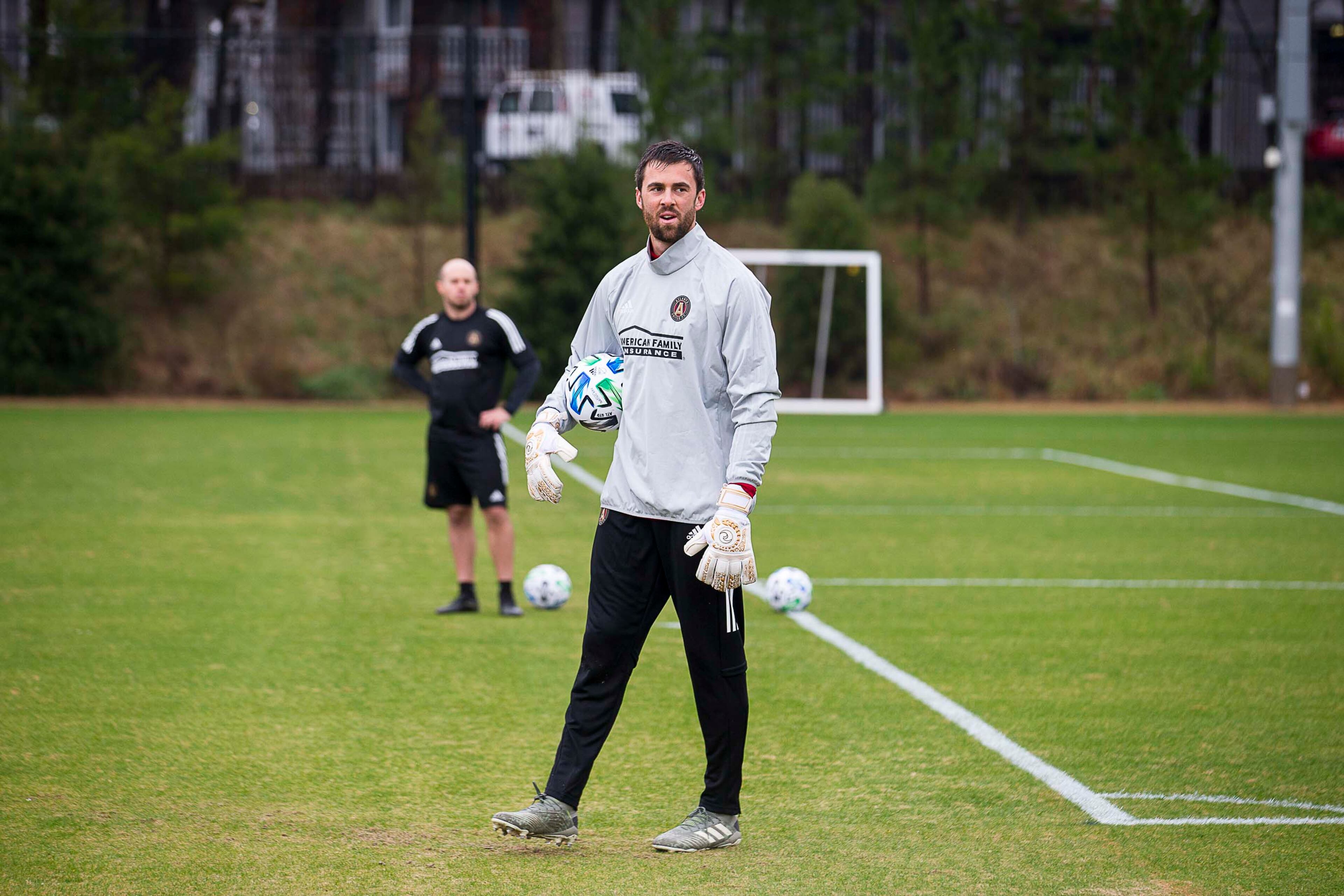 01/13/2019 -- Marietta, Georgia -- Atlanta United goalkeeper Alec Kann (25) practices at the team's training facility at the Children's Healthcare of Atlanta Training Ground, Monday, January 13, 2020. (ALYSSA POINTER/ALYSSA.POINTER@AJC.COM)