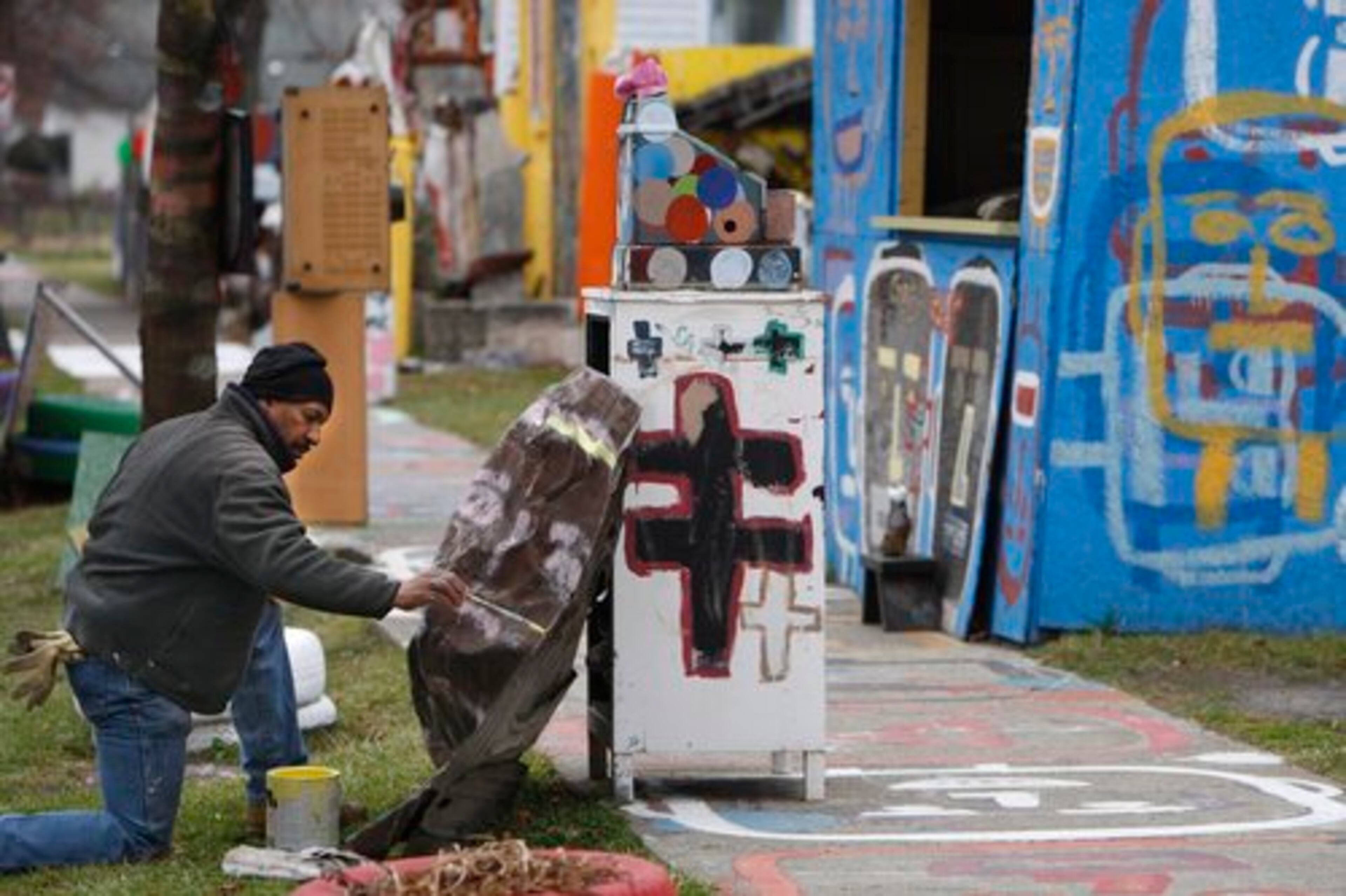 Guyton rescued stuffed animals, sneakers and shopping carts from alleys and street corners and gave them a permanent home on the trees, houses and vacant lots of Heidelberg Street.