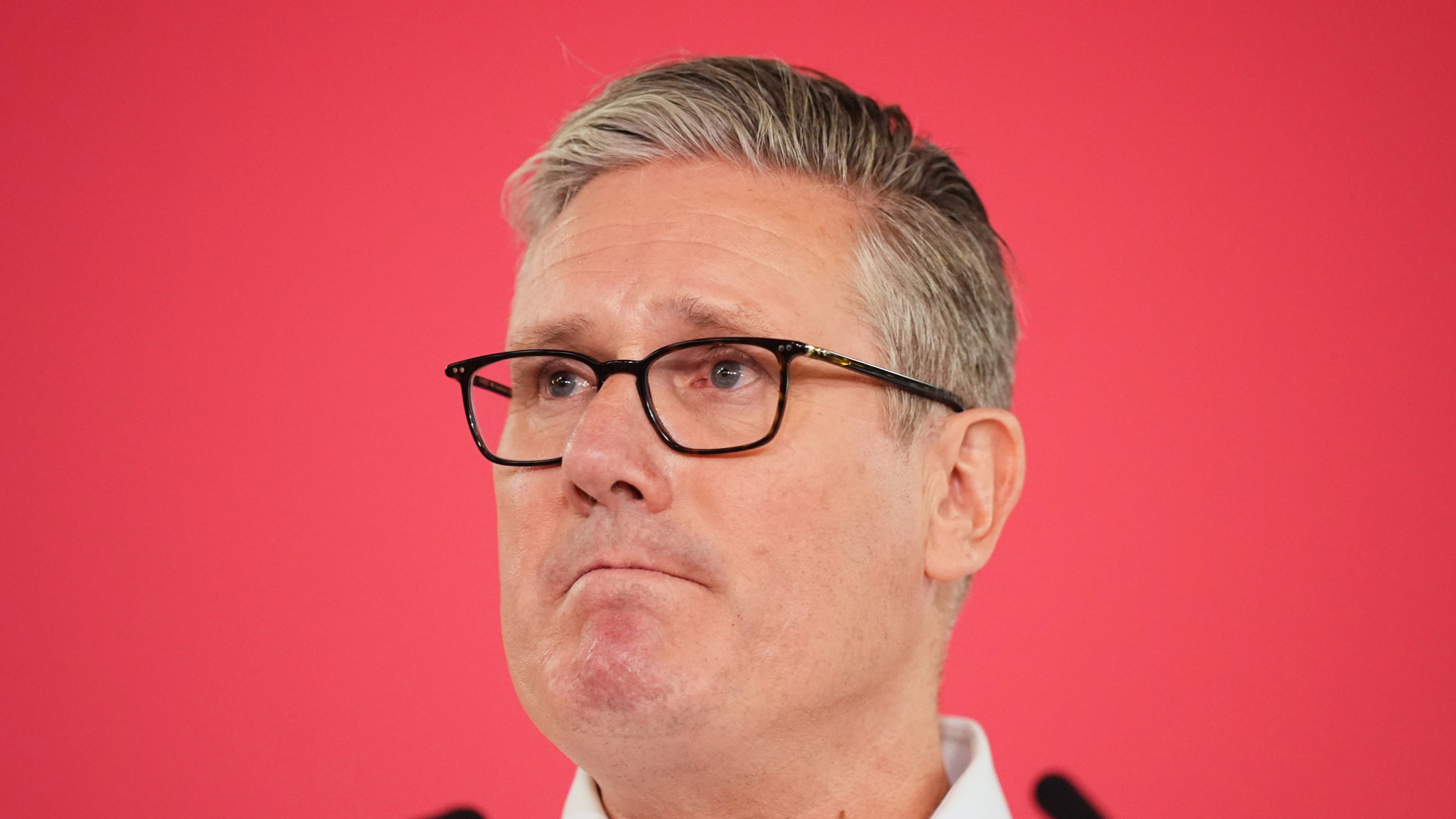 Britain's Prime Minister Sir Keir Starmer pauses as he delivers a speech, at the Coin Street Neighbourhood Centre in Waterloo, London, Monday May 11, 2026. (James Manning/PA via AP)