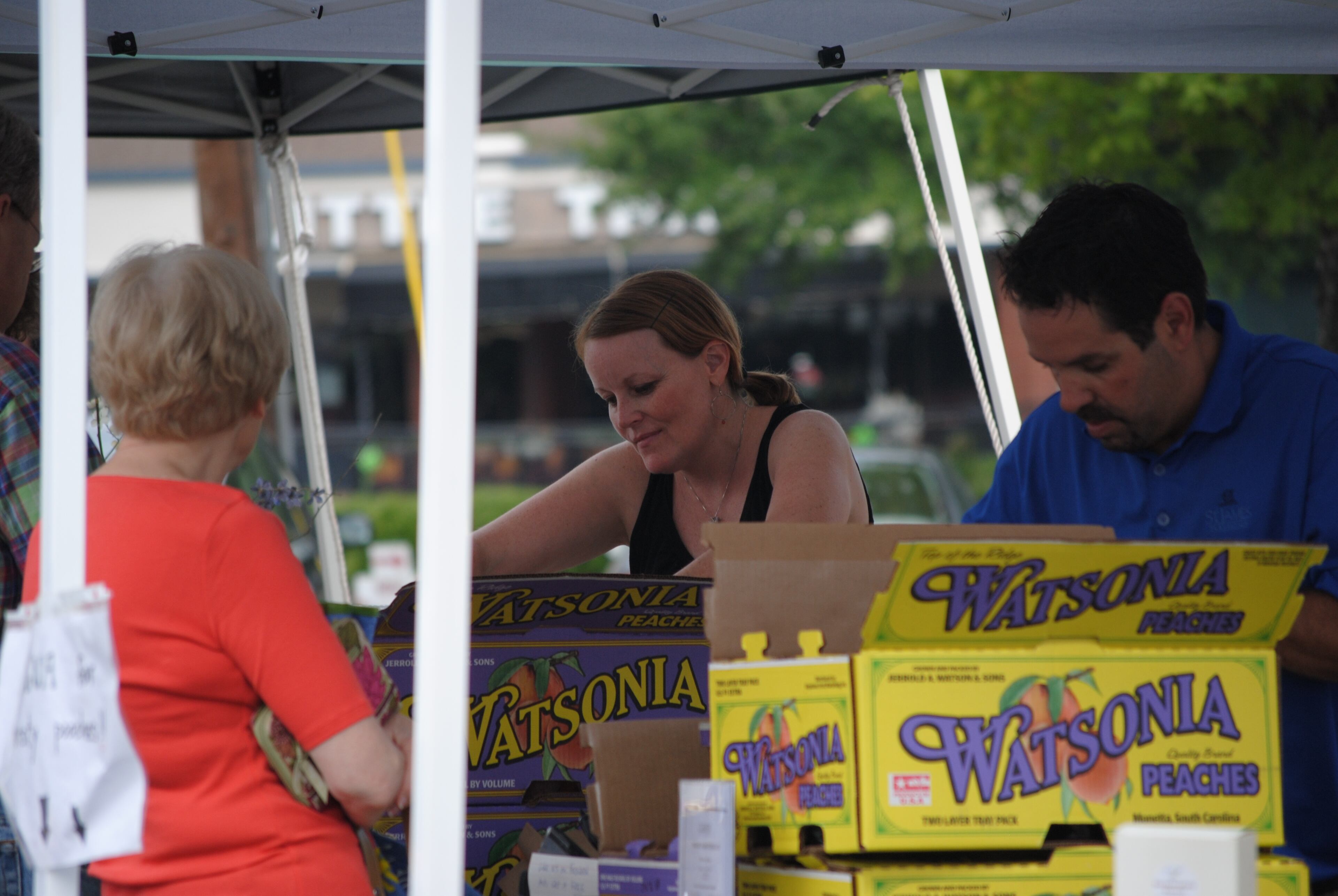 Sandy Springs Farmers Market: During peach season, some of the longest lines at the can be found at the Watsonia Farms booth. 8:30 a.m.-noon Saturdays through October. 235 Sandy Springs Circle N.W., Sandy Springs. www.sandyspringsfarmersmarket.com.