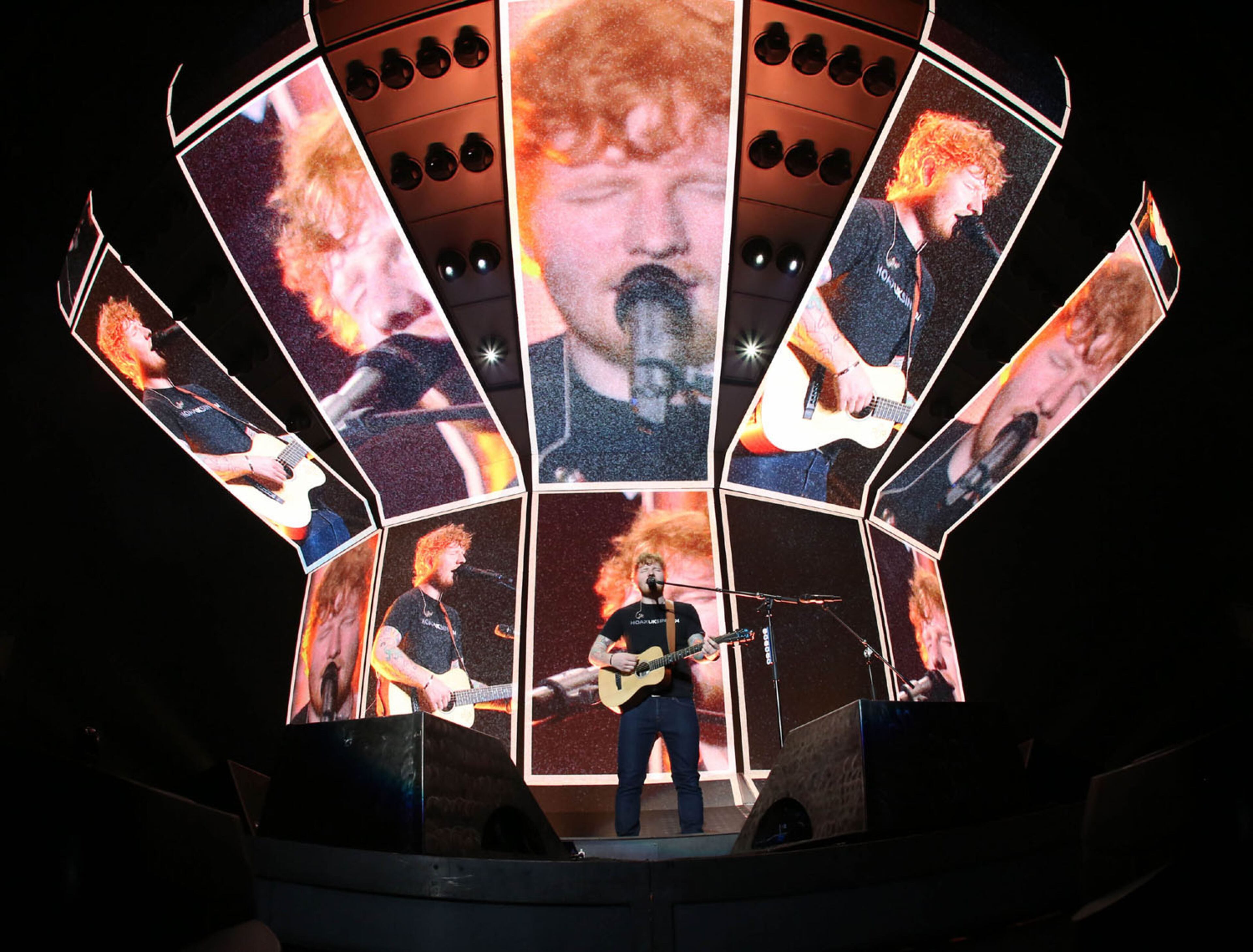 #1 of #30. PLEASE KEEP IN SEQUENTIAL ORDER FOR THE CONTINUITY OF THE GALLERY.
-- Ed Sheeran sings "Eraser."
British stars Ed Sheeran and James Blunt rocked the first of two sold out nights at Infinite Energy Center on Friday, August 25, 2017.
Robb Cohen Photography & Video /RobbsPhotos.com