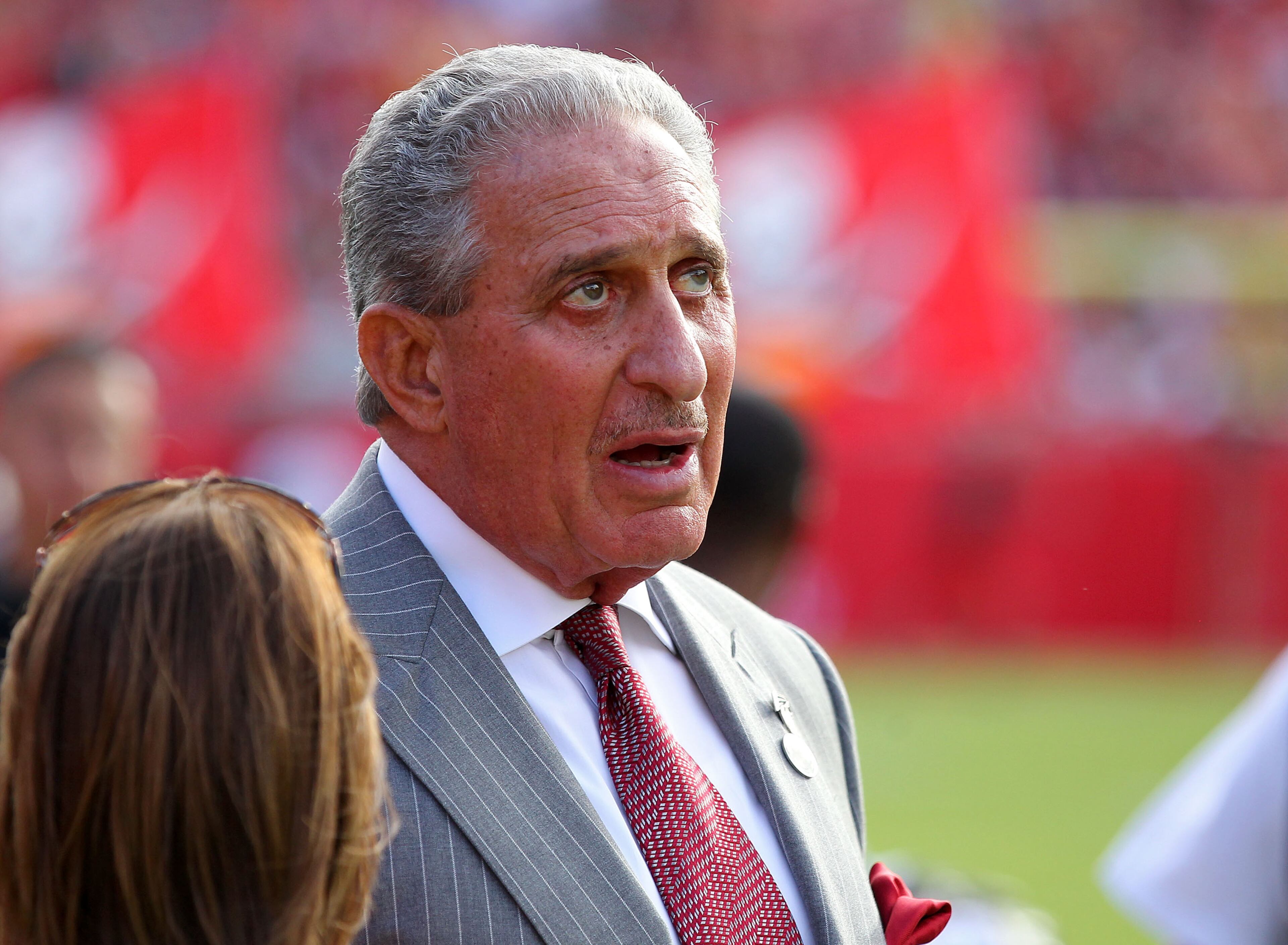 TAMPA, FL - DECEMBER 06: Atlanta Falcons owner Arthur Blank on the sidelines during the fourth quarter of the game against the Tampa Bay Buccaneers at Raymond James Stadium on December 6, 2015 in Tampa, Florida. (Photo by Rob Foldy/Getty Images)