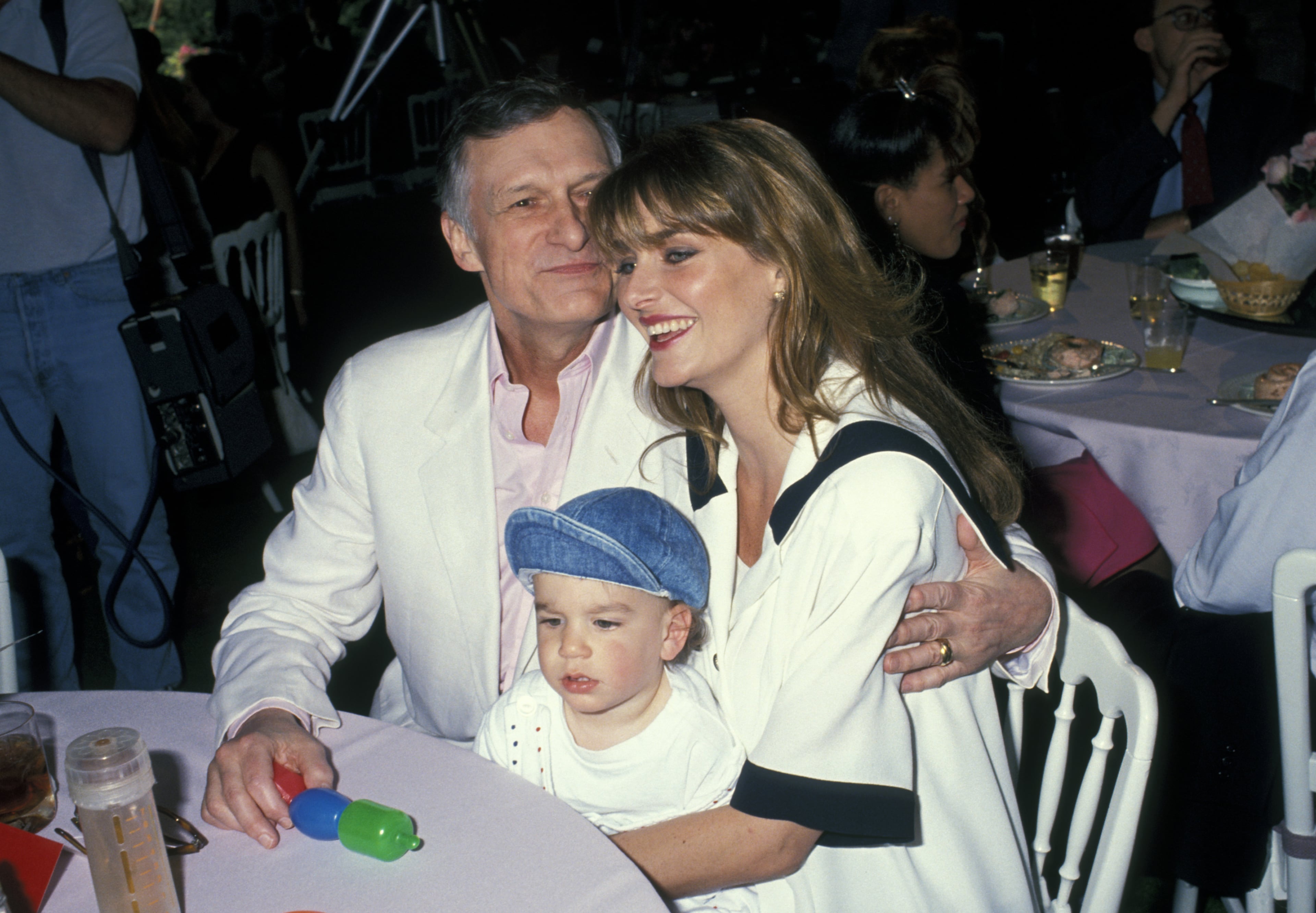Hugh Hefner, Marsden Hefner and Kimberly Conrad (Photo by Ron Galella/WireImage)