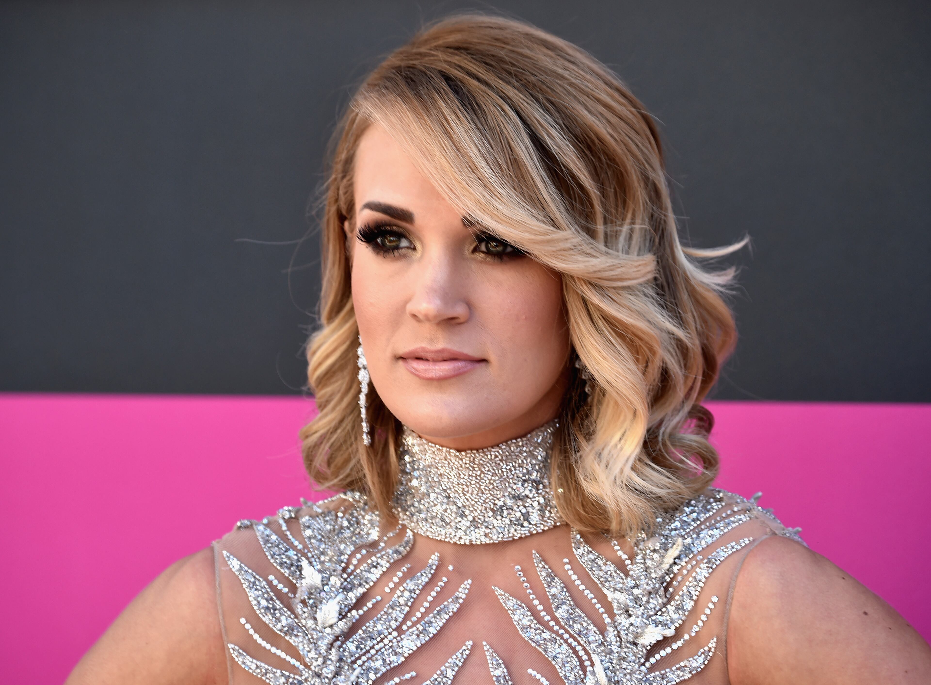 LAS VEGAS, NV - APRIL 02: Recording artist Carrie Underwood attends the 52nd Academy Of Country Music Awards at Toshiba Plaza on April 2, 2017 in Las Vegas, Nevada. (Photo by Frazer Harrison/Getty Images)