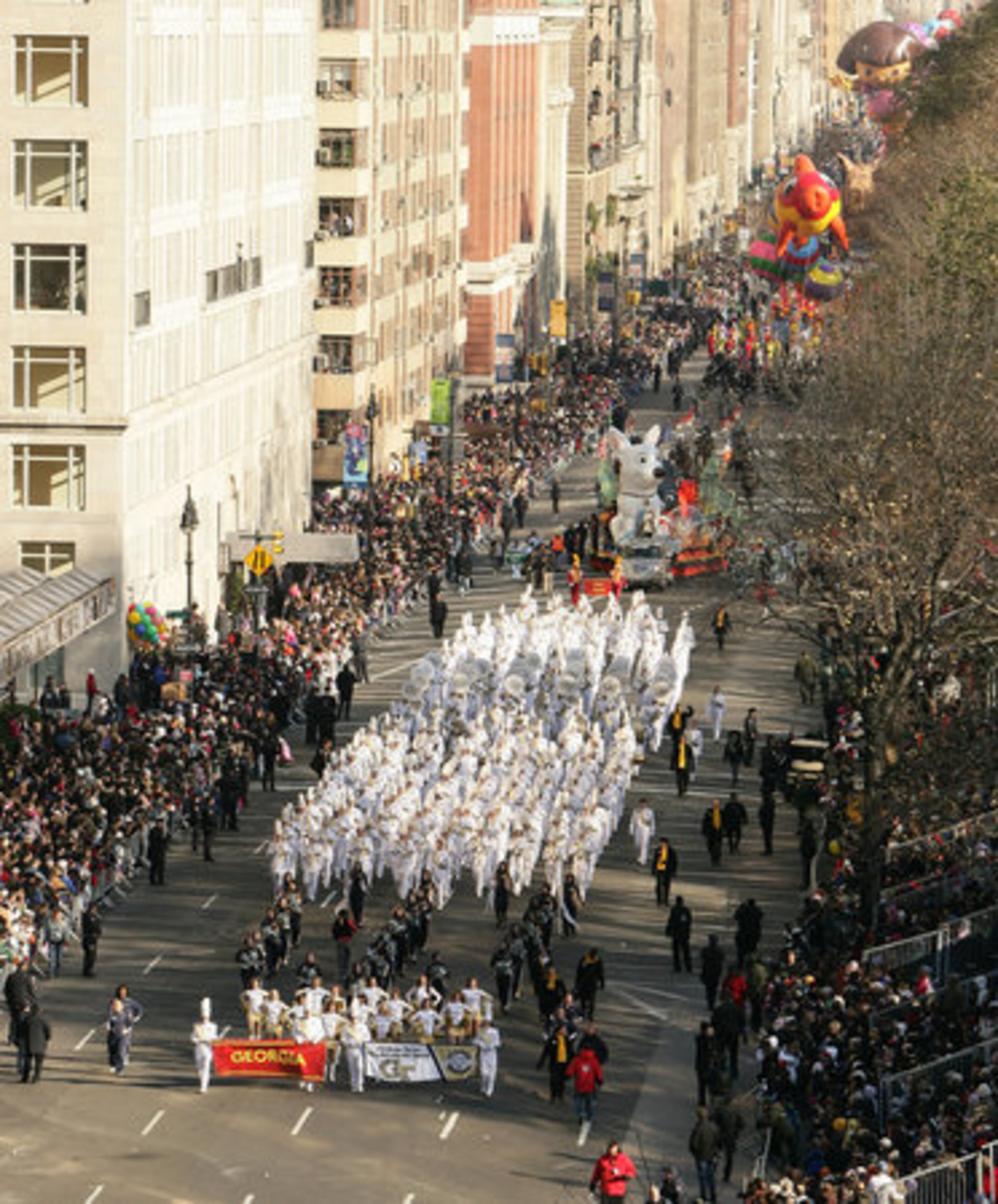 Georgia Tech's band helped celebrate its 100th anniversary by marching in the 82nd annual Macy's Thanksgiving Parade. Millions lined the parade route in New York to take in the sights. Millions more watched from home as part of their holiday tradition.