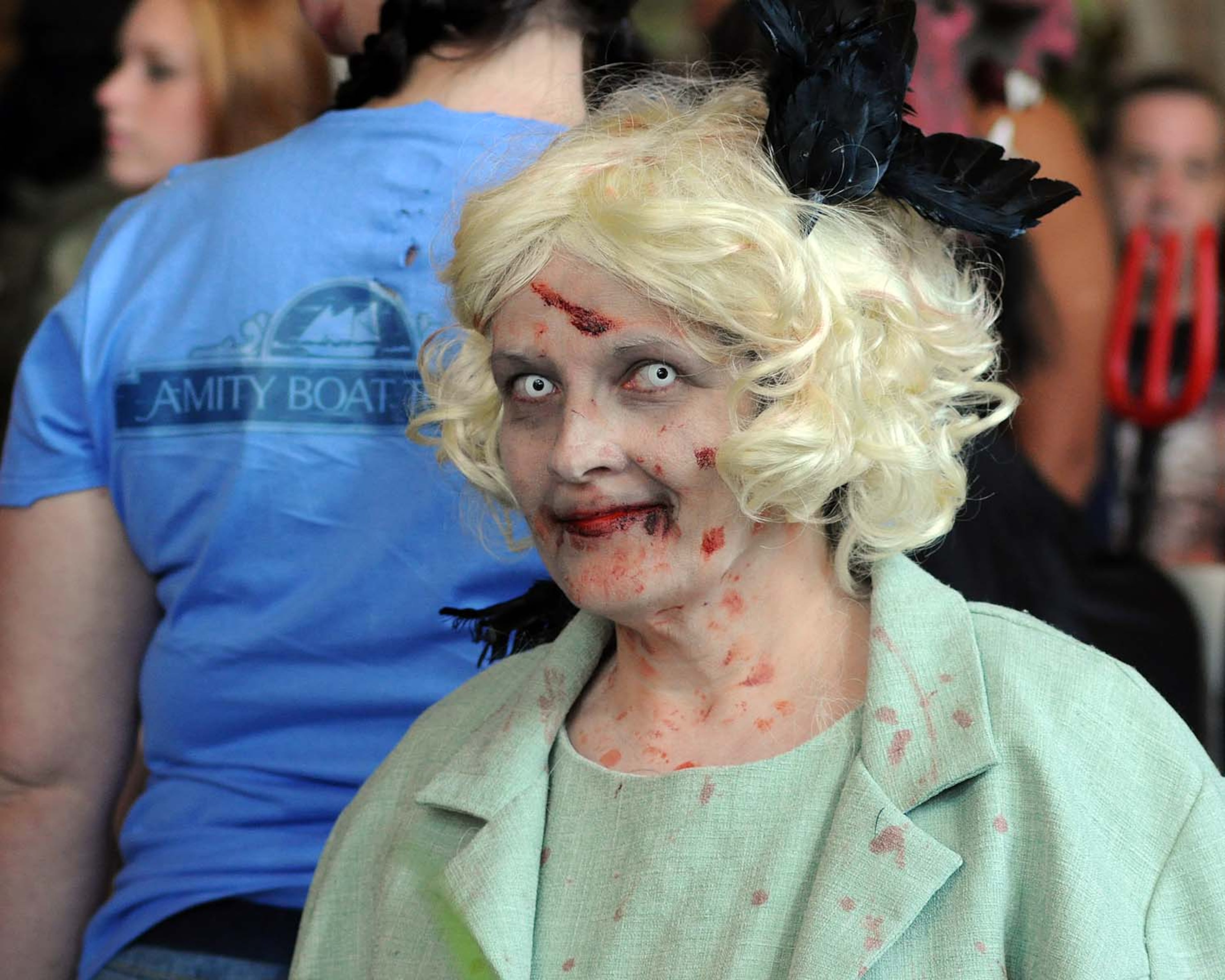 A pack of blood-thirsty zombies marched on the Rosen Centre Hotel in Orlando, Florida to kick off Spooky Empire's annual May-Hem horror convention.