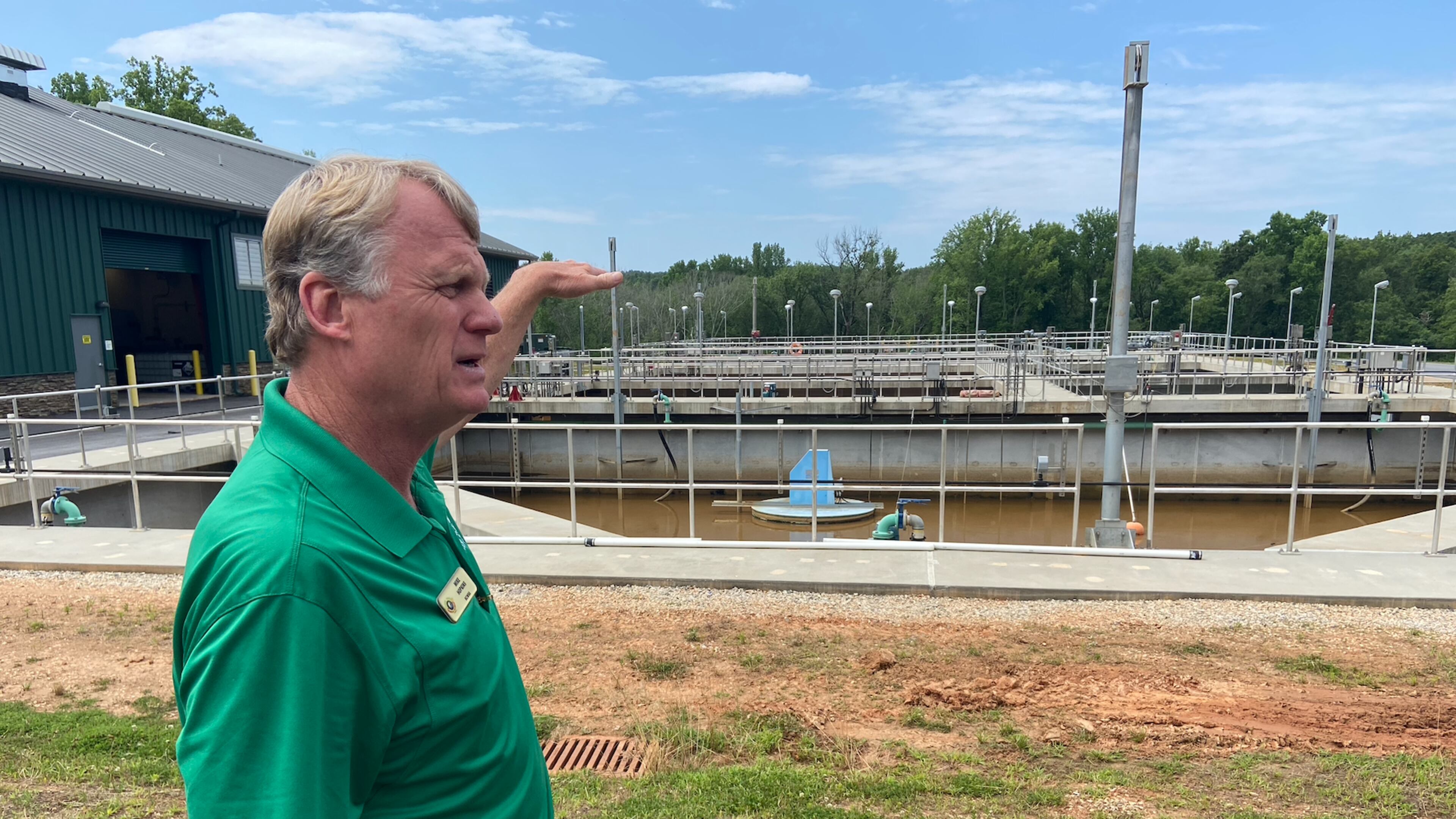 Mike Hopkins, the director of the Newton County Water and Sewage Authority, explained how his facility filters sewage water into non-potable water, which can be used for industrial purposes.