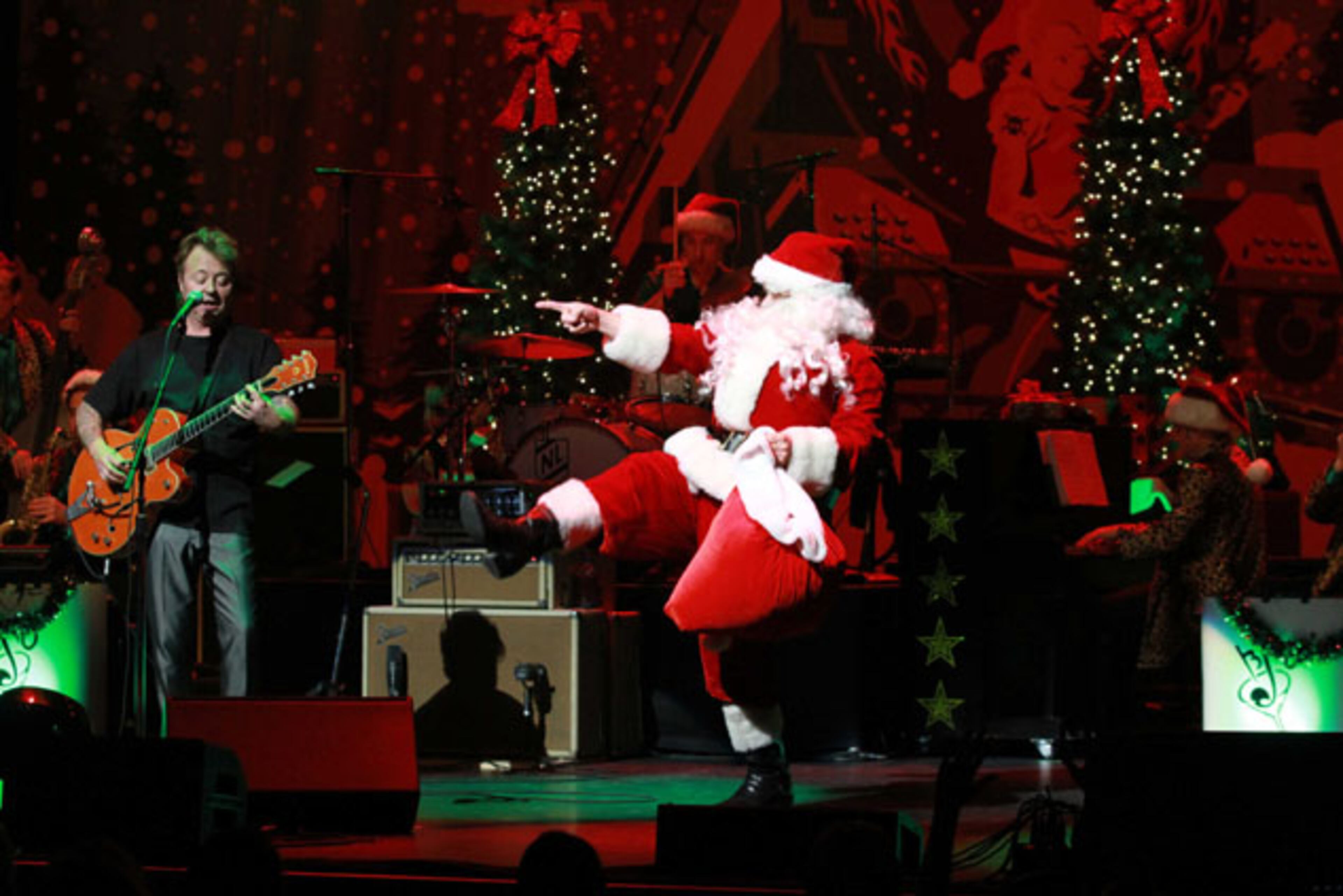 The Brian Setzer Orchestra performed Saturday, Dec. 5, 2015 at a sold-out Cobb Energy Centre in Atlanta as part of its annual Christmas Rocks concert. Robb D. Cohen/ RobbsPhotos.com