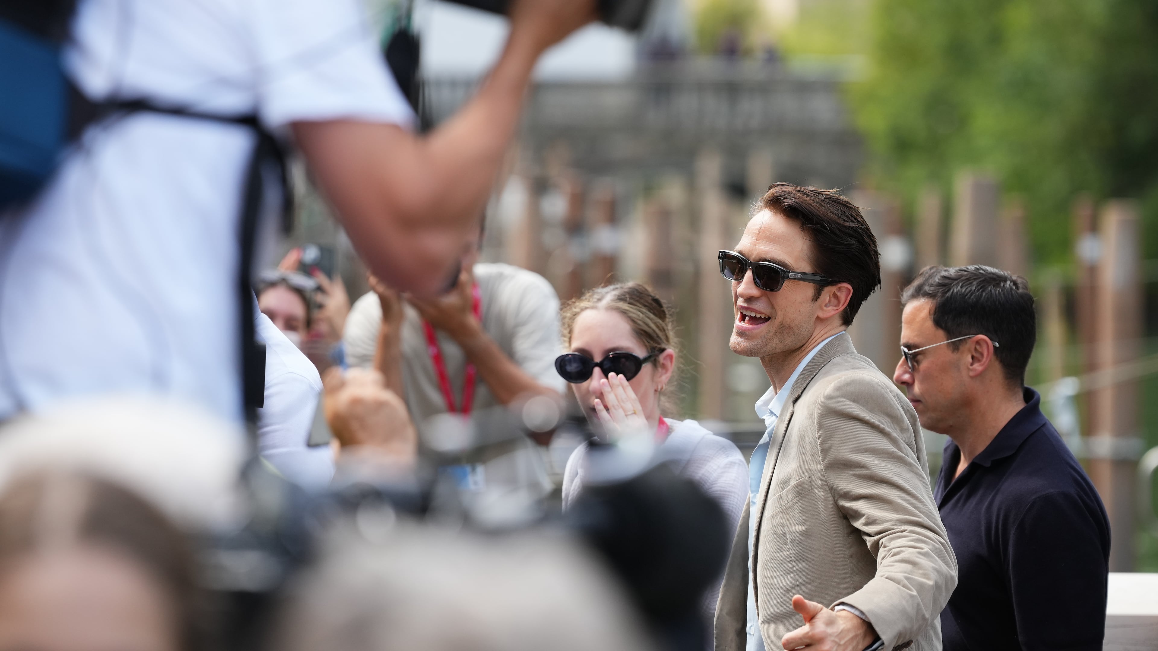Robert Pattinson arrives at the 83rd edition of the Venice Film Festival in Venice, Italy, on Saturday, Sept. 5, 2026. (Photo by Alessandra Tarantino/Invision/AP)
