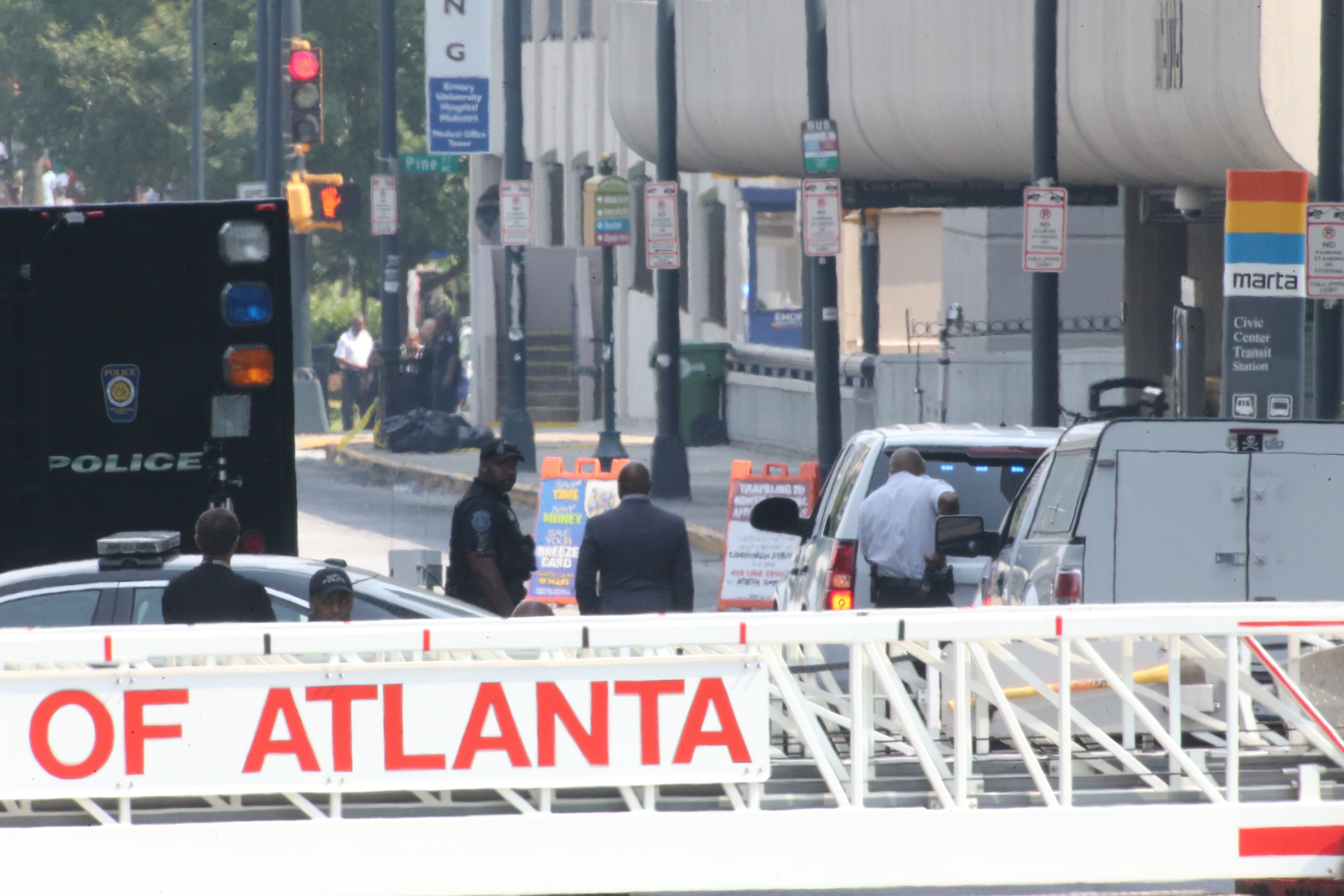 Rail service into and out of MARTA’s Civic Center station downtown was shut down late Tuesday morning July 8, 2014, while police investigated a suspicious package. JOHN SPINK/SPINK@AJC.COM