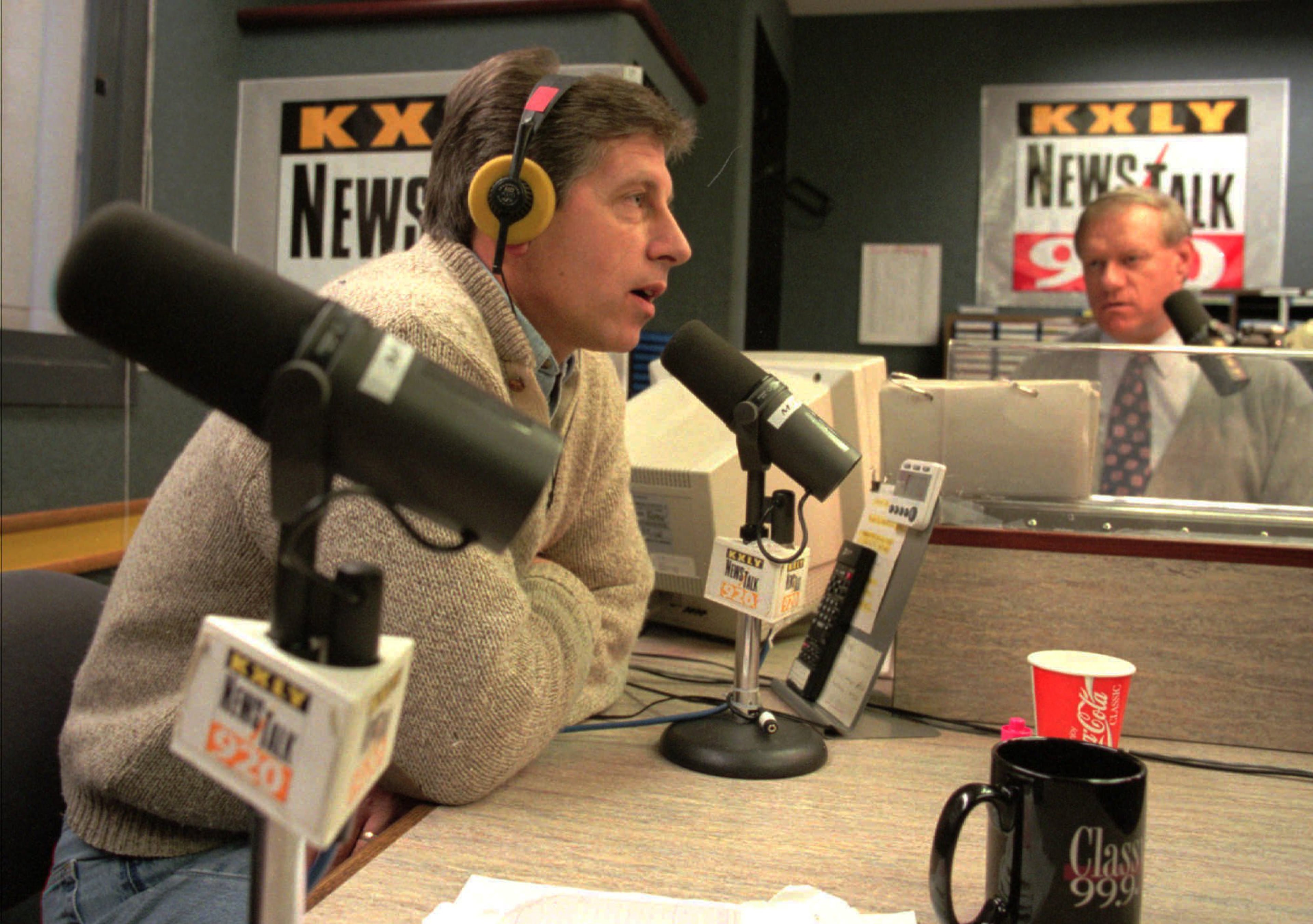 Former Los Angeles Police Department detective Mark Fuhrman, left, talks back to a caller during the Mike Fitzsimmons radio talk show in Spokane, Wash., at KXLY 920 AM studios. After the trial, Fuhrman retired to Sandpoint, Idaho. During 1997, he wrote a book about the Simpson case, called Murder in Brentwood. In the book, Fuhrman apologized for making racist remarks, terming them "immature, irresponsible ramblings" made because of a desire to make money. Fuhrman is forensic and crime scene expert for FOX News Channel. For a time, he was host of the Mark Fuhrman Show on KGA-AM in Spokane. (AP Photo/Jeff T. Green)