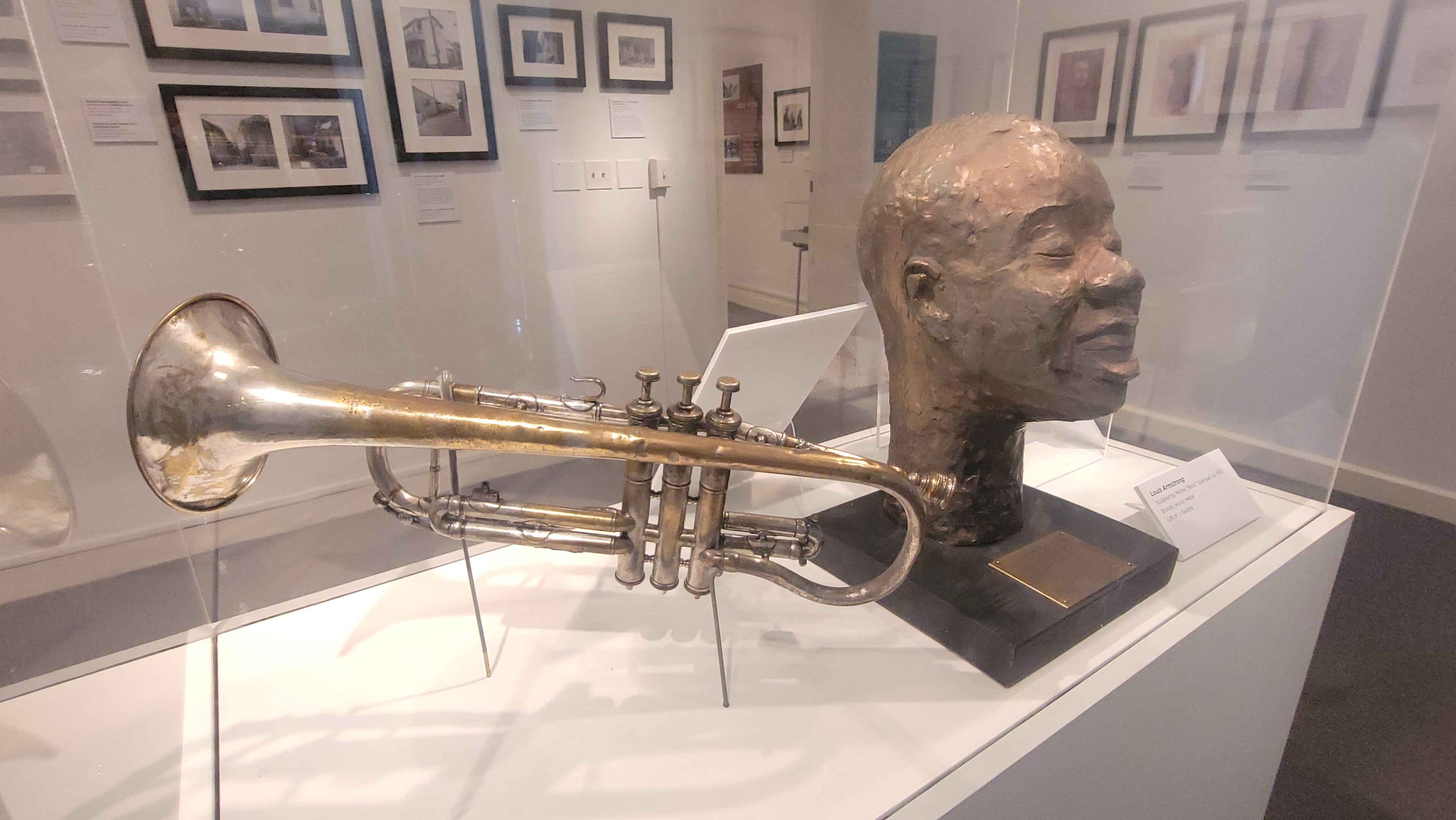 The cornet that Louis Armstrong played as a child is on exhibit at the New Orleans Jazz Museum. (Tracey Teo for the AJC)