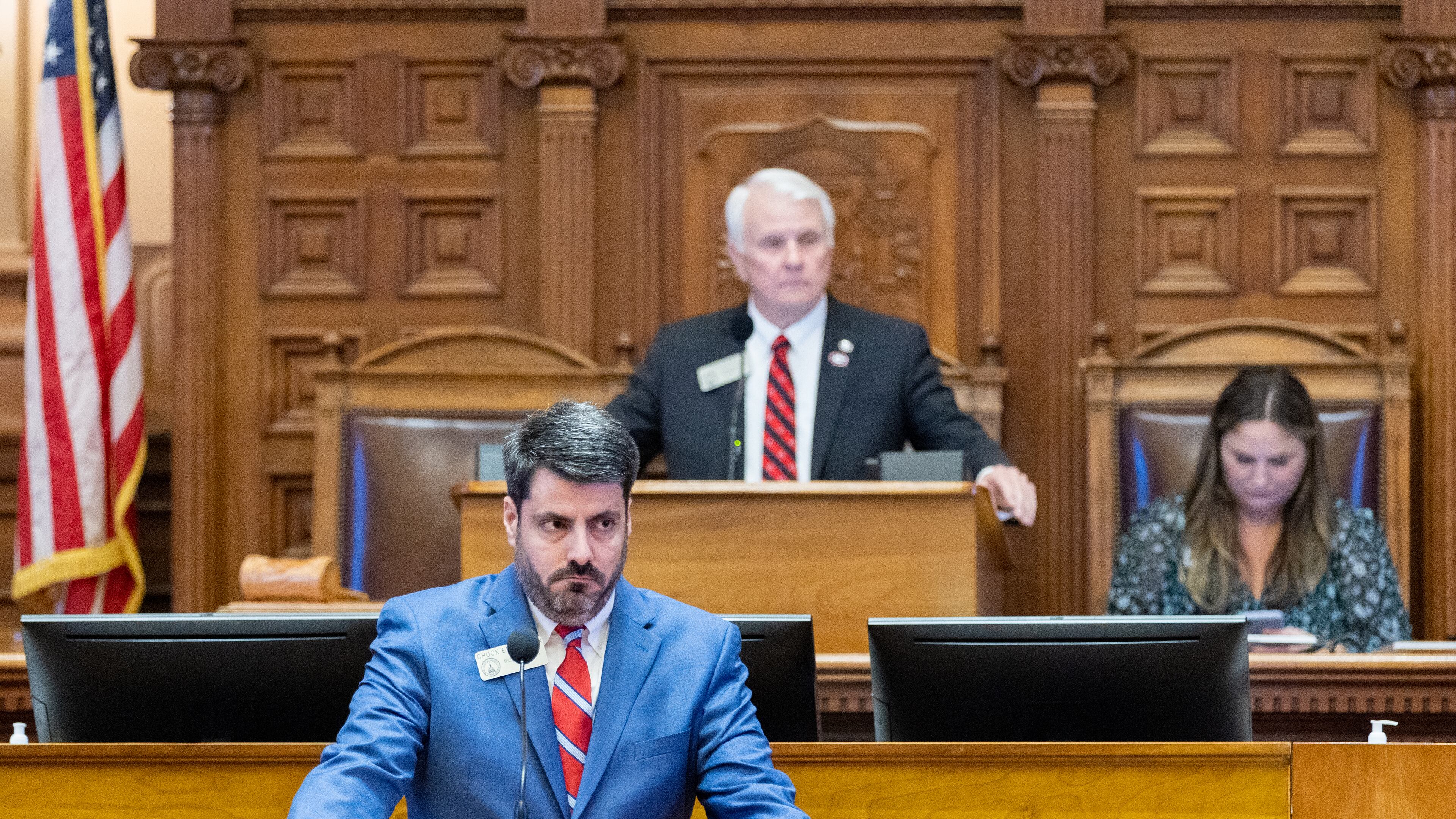 Georgia House Majority Chuck Efstration, R-Dacula, said Wednesday that new rules for the chamber clarify when conversations among legislators are subject to public disclosure. “Legislative privilege really boils down to separation of powers and the ability for legislators to take confidence in having free and open discussions amongst each other,” he said. The state Senate adopted identical language on Wednesday. (Arvin Temkar / arvin.temkar@ajc.com)