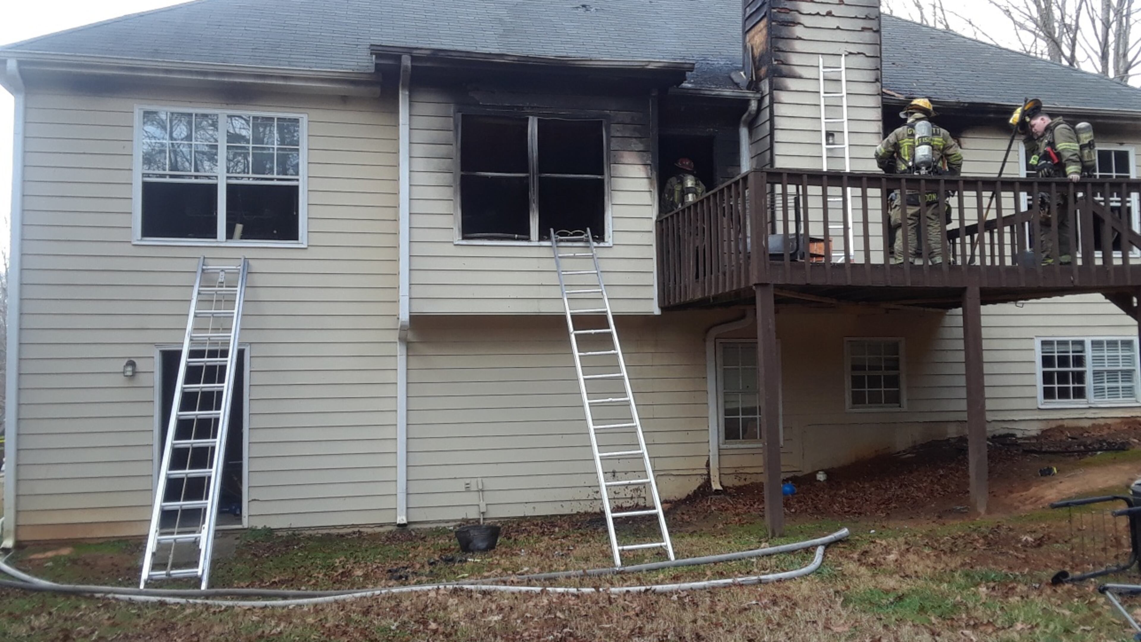 An adult died after being extricated from a fire at their Loganville home, Gwinnett County Emergency Services said.