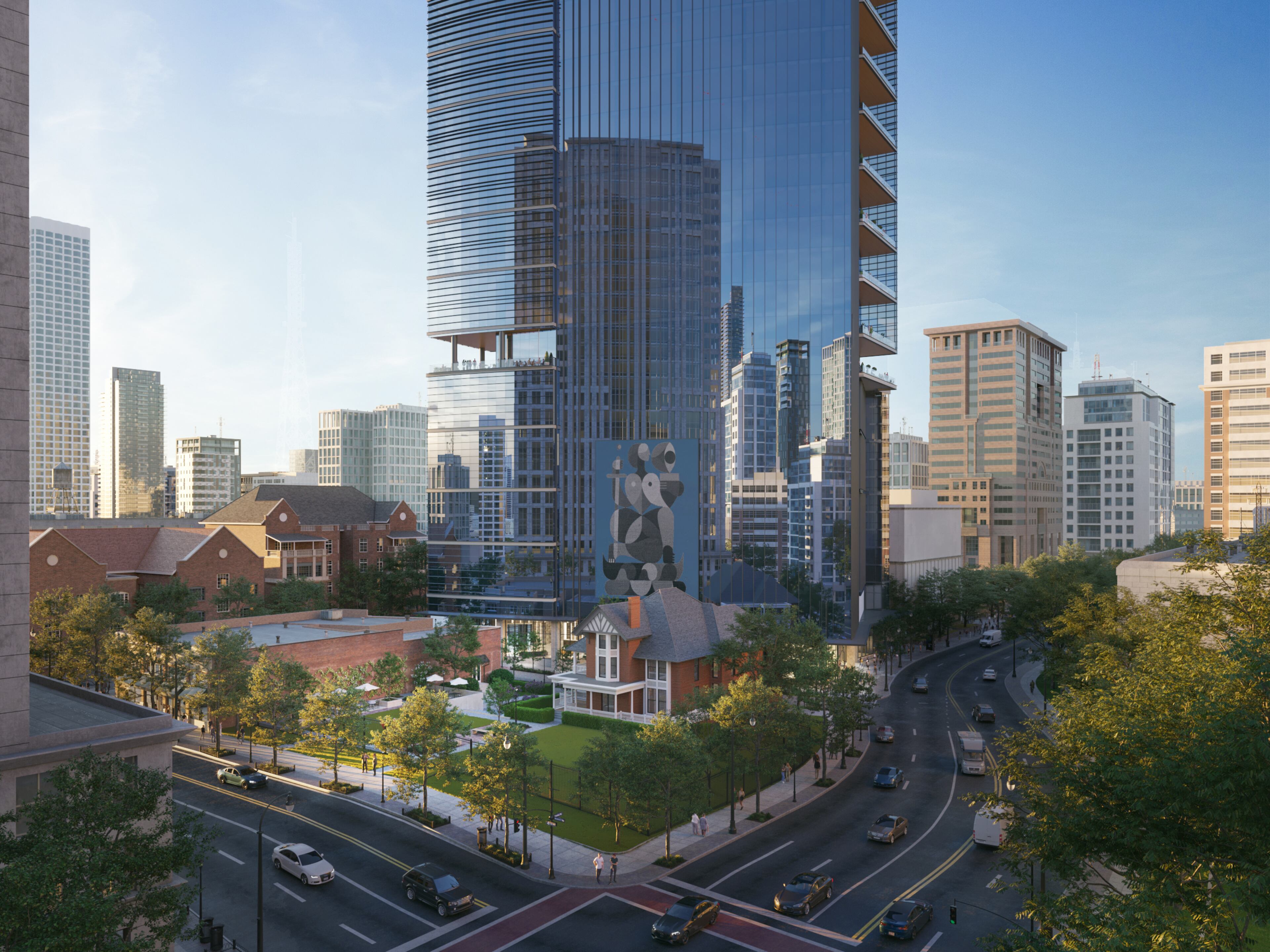 This is a rendering of Stratus Midtown, which is part of a redevelopment plan for the land surrounding the historic Margaret Mitchell House.
