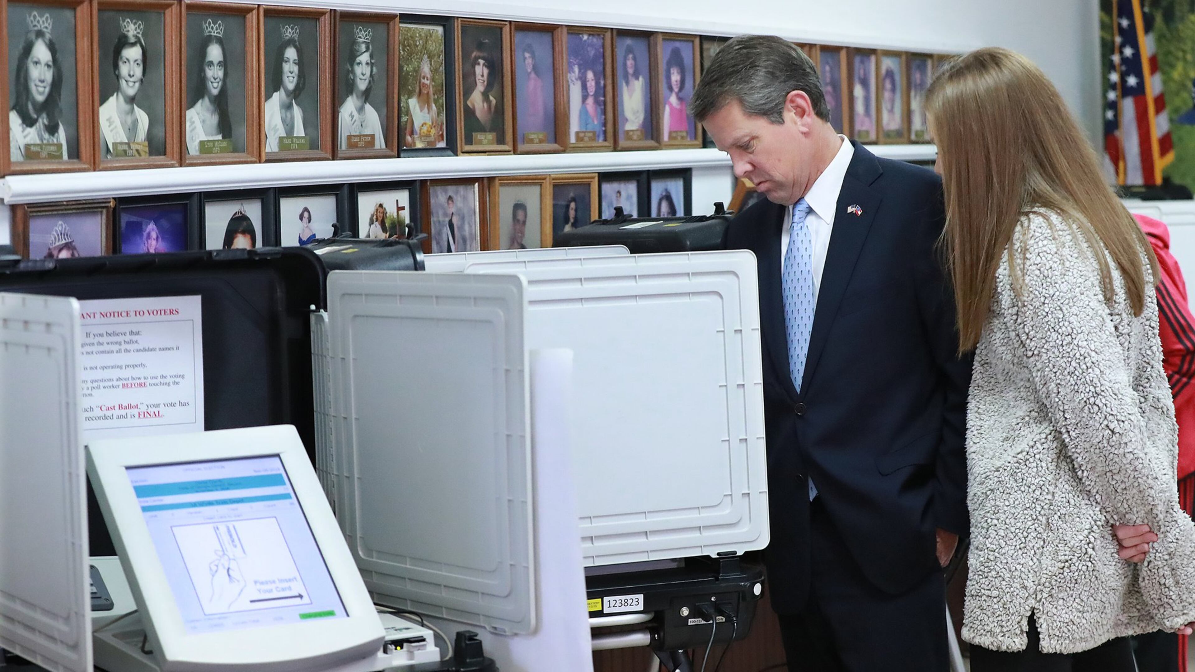 Nov 6, 2018 Winterville: Secretary of State Brian Kemp, Republican candidate for Georgia governor, with his daughter Amy Porter, casts his vote at the Winterville Train Depot on Tuesday, Nov. 6, 2018, in Winterville. Curtis Compton/ccompton@ajc.com
