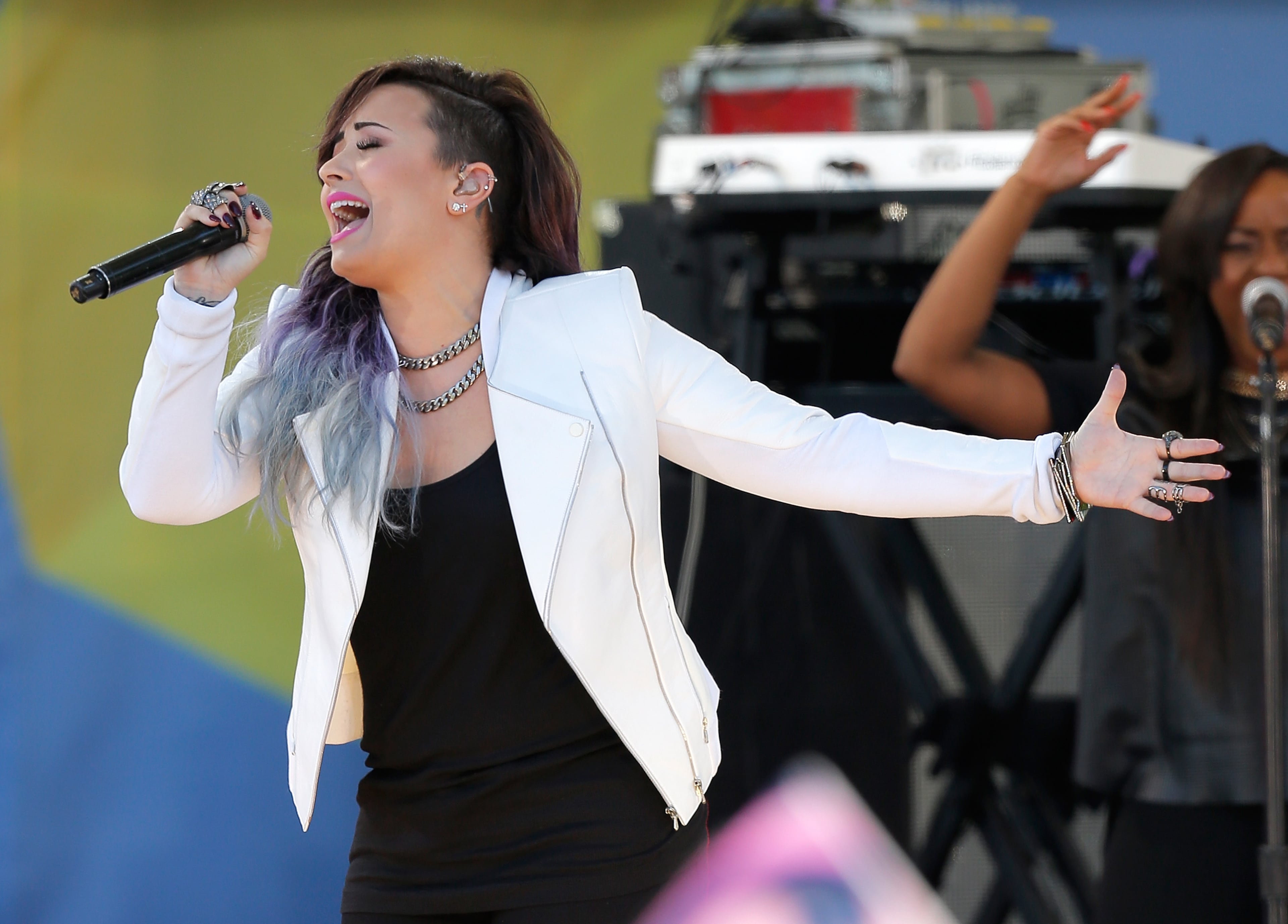 NEW YORK, NY - JUNE 06: Singer Demi Lovato performs on ABC's "Good Morning America" at Rumsey Playfield on June 6, 2014 in New York City. (Photo by Jemal Countess/Getty Images)