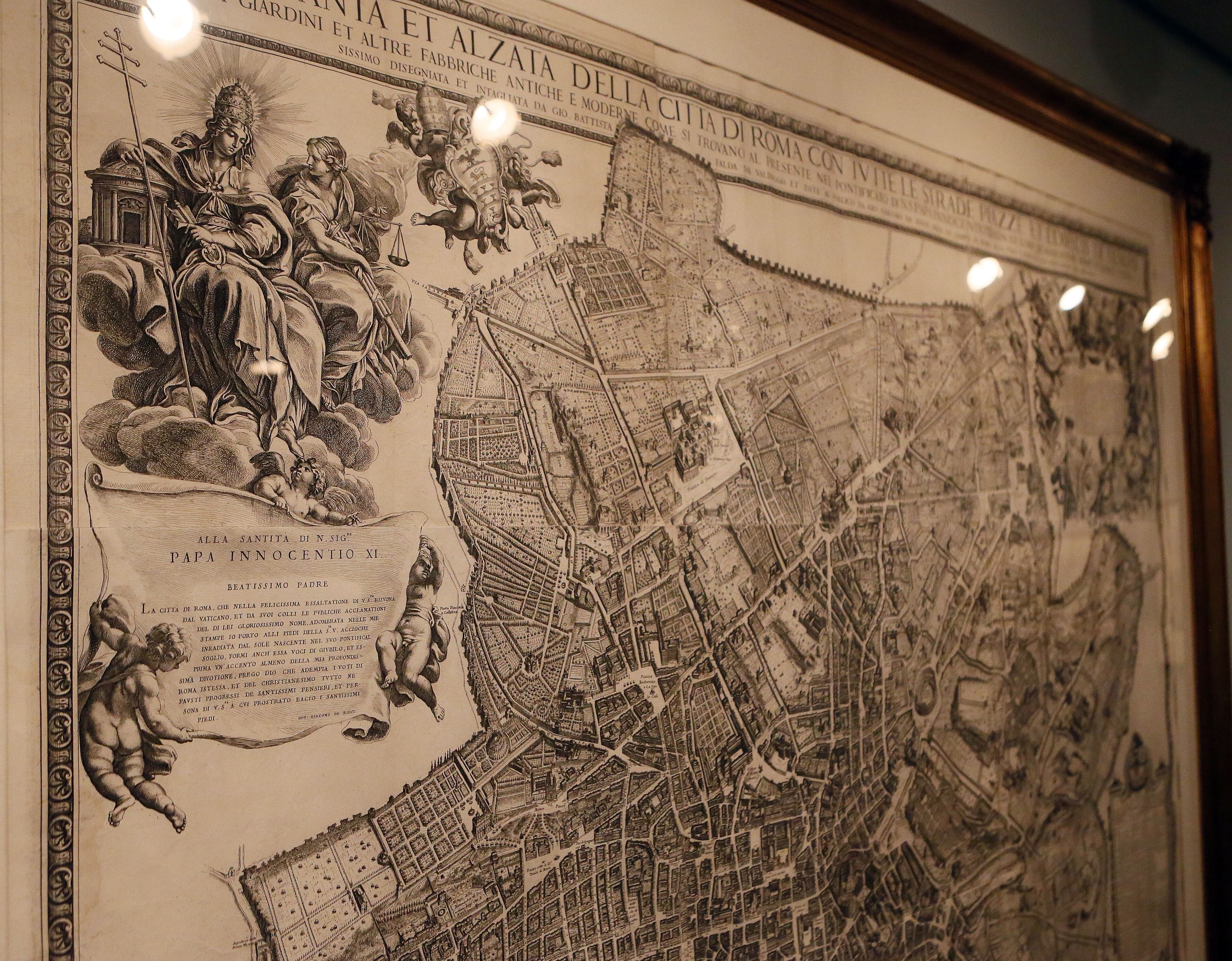 August 15, 2013-DECATUR: The intricate engraving of Rome by Giovanni Batista Falda is the basis for the virtual Rome experience which is part of the new exhibit "Renaissance and Baroque Image of Rome" at the Michael C. Carlos Museum at Emory University in Decatur on Thursday August 15th, 2013. PHIL SKINNER / PSKINNER@AJC.COM editor's note: CQ according to PR rep