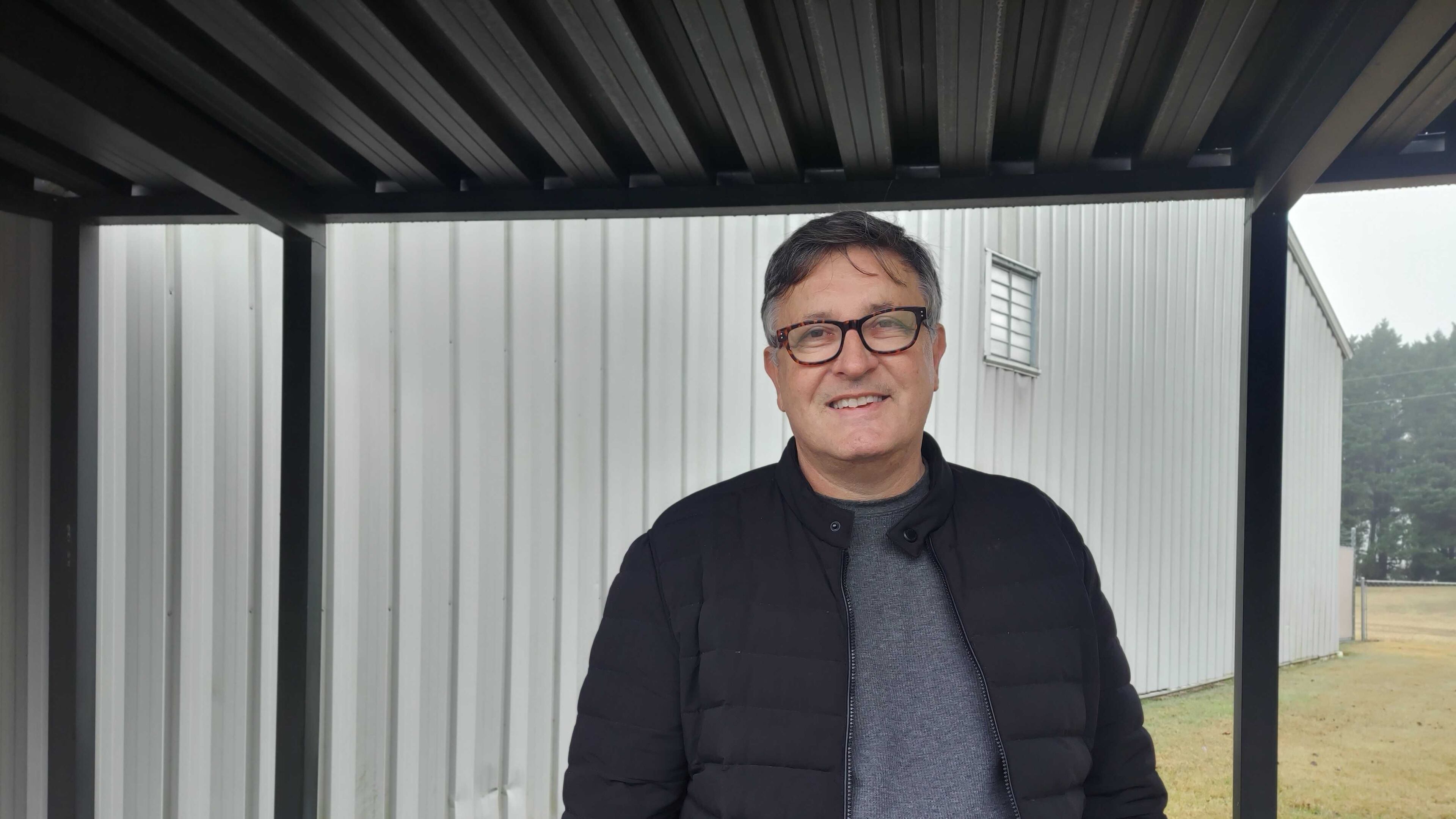 Michael Tzager voted Tuesday at Harbins Elementary School in Gwinnett County.