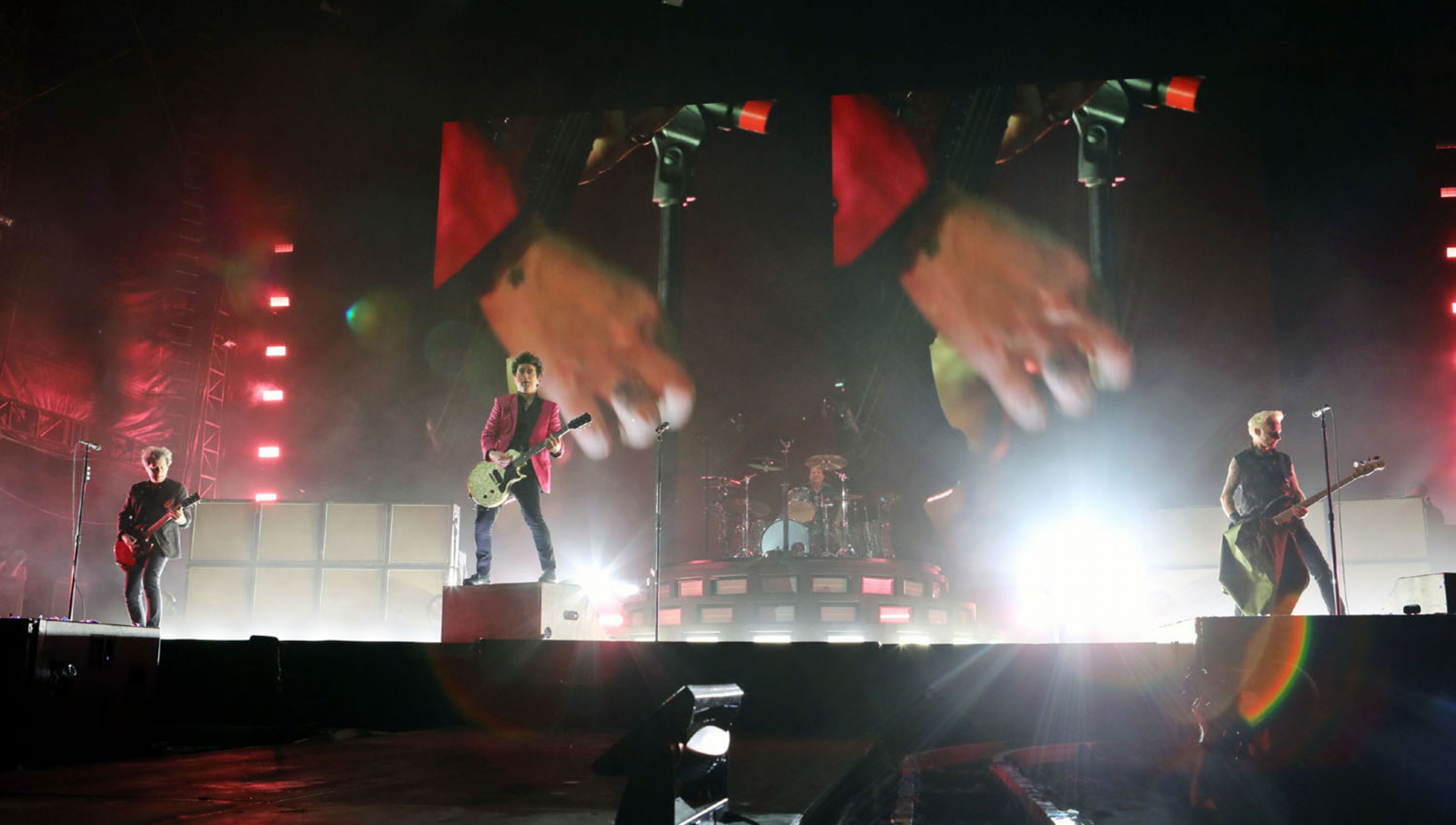 -- Green Day
Green Day, Fall Out Boy and Weezer rocked out Truist Park on Tuesday, July 27, 2021 on the Hella Mega Tour.
An estimated 40,000 concert fans celebrated the return of live music and even early rains could not dampen the festive atmosphere at the Braves stadium.
Robb Cohen for the Atlanta Journal-Constitution