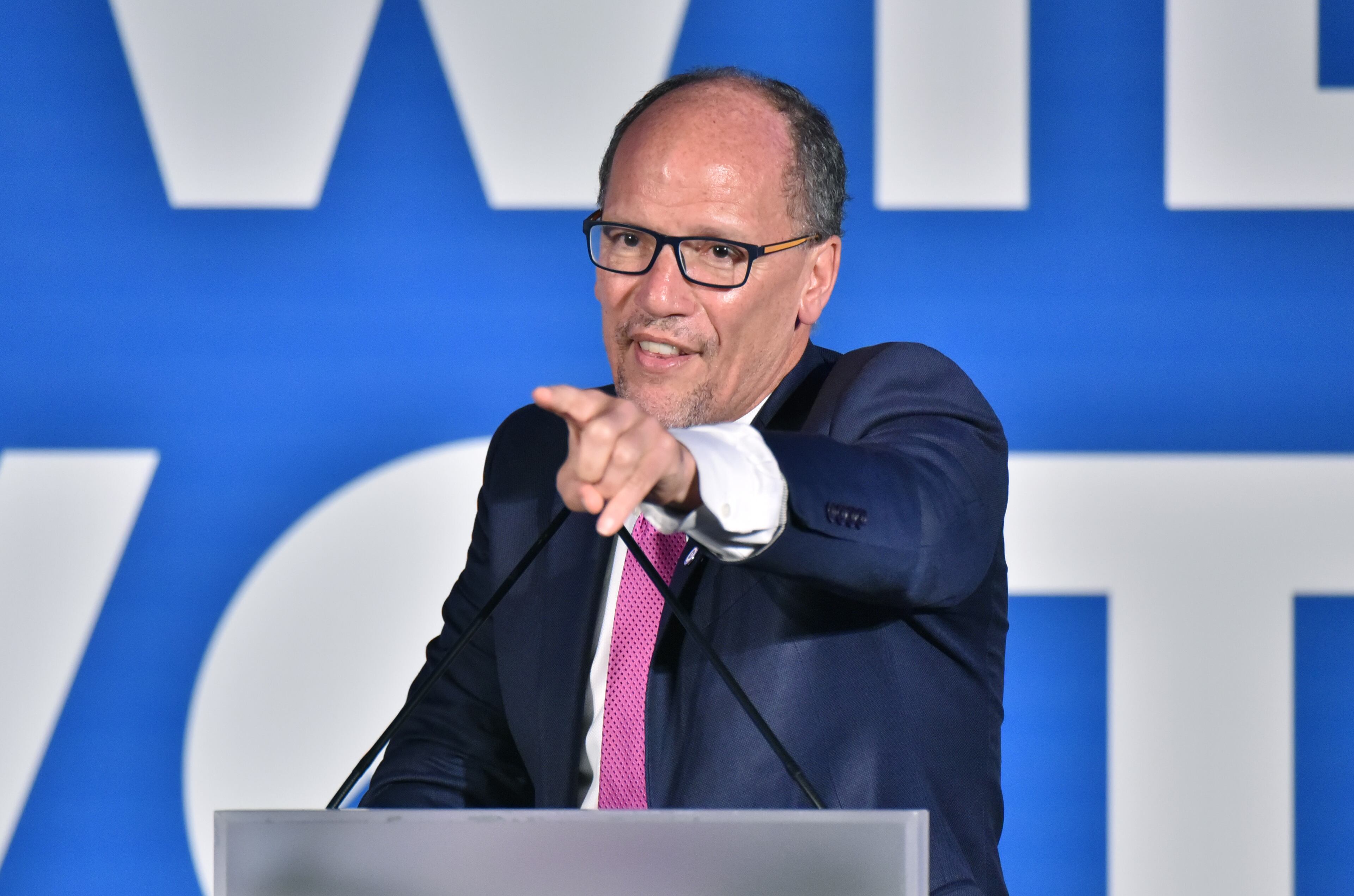 June 6, 2019 Atlanta - DNC Chair Tom Perez speaks during the DNC's IWillVote Gala at Flourish Atlanta on Thursday, June 6, 2019. White House hopefuls court Georgia: Presidential candidates swarmed Atlanta on Thursday for a convention geared at African-American strategists and a joint fundraiser featuring four of the best known Democratic contenders on the same stage. HYOSUB SHIN / HSHIN@AJC.COM