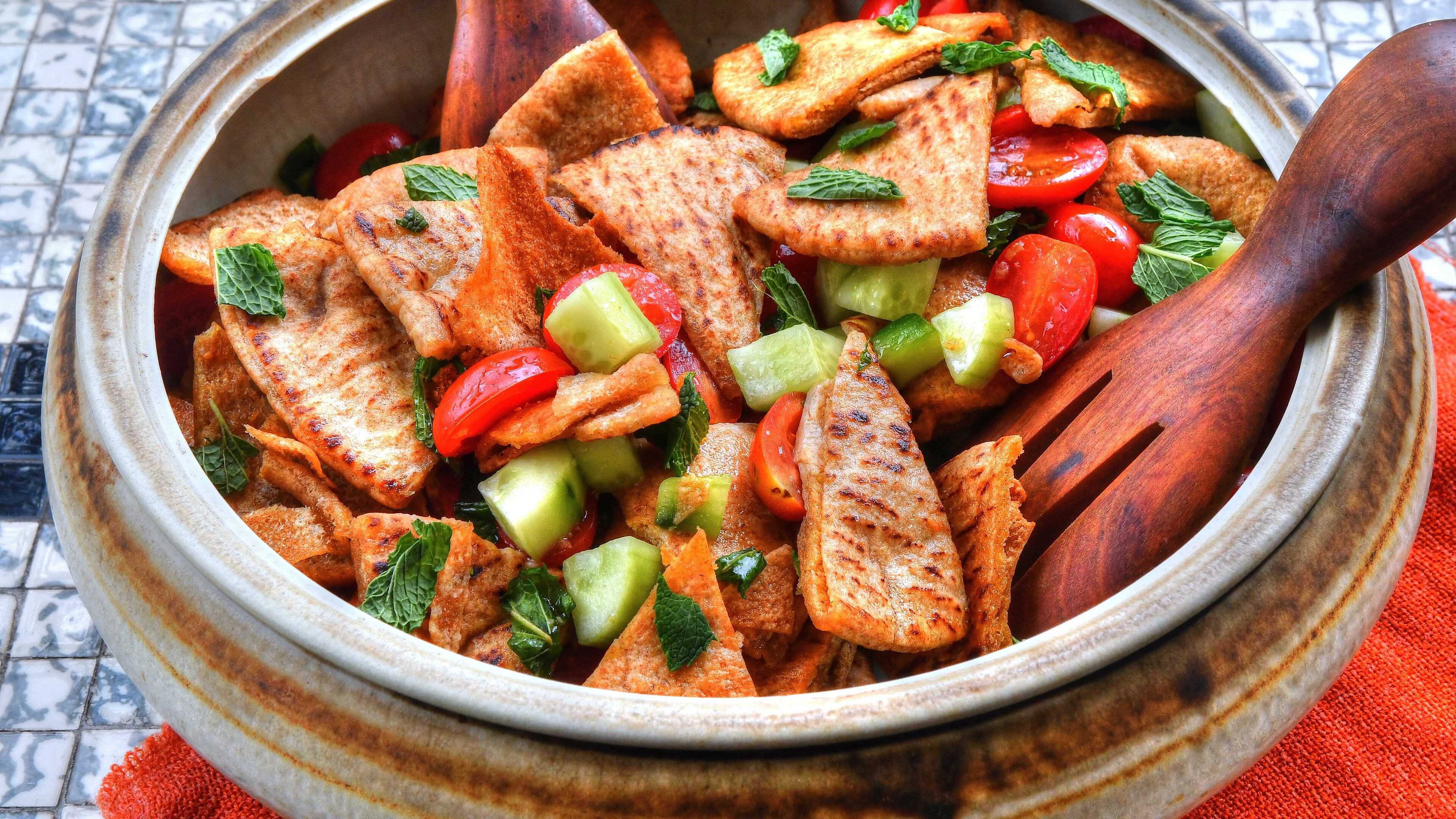You can make Simple Fattoush now, but it is a dish that will get even better when summer tomatoes and cucumbers arrive. (Chris Hunt for The Atlanta Journal-Constitution)