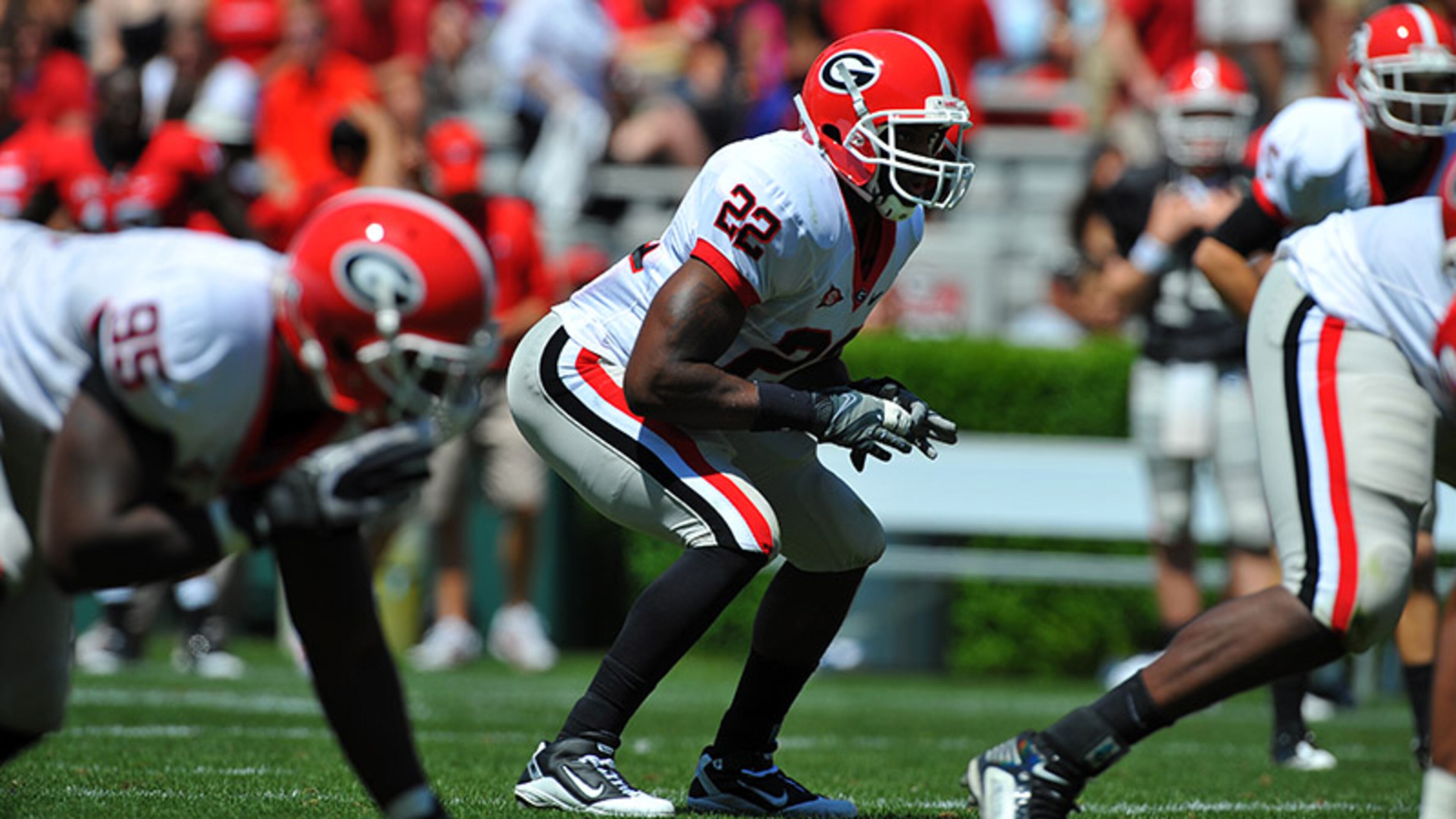Richard Samuel, a versatile peformer for the Bulldogs, played several positions in college including running back and linebacker.