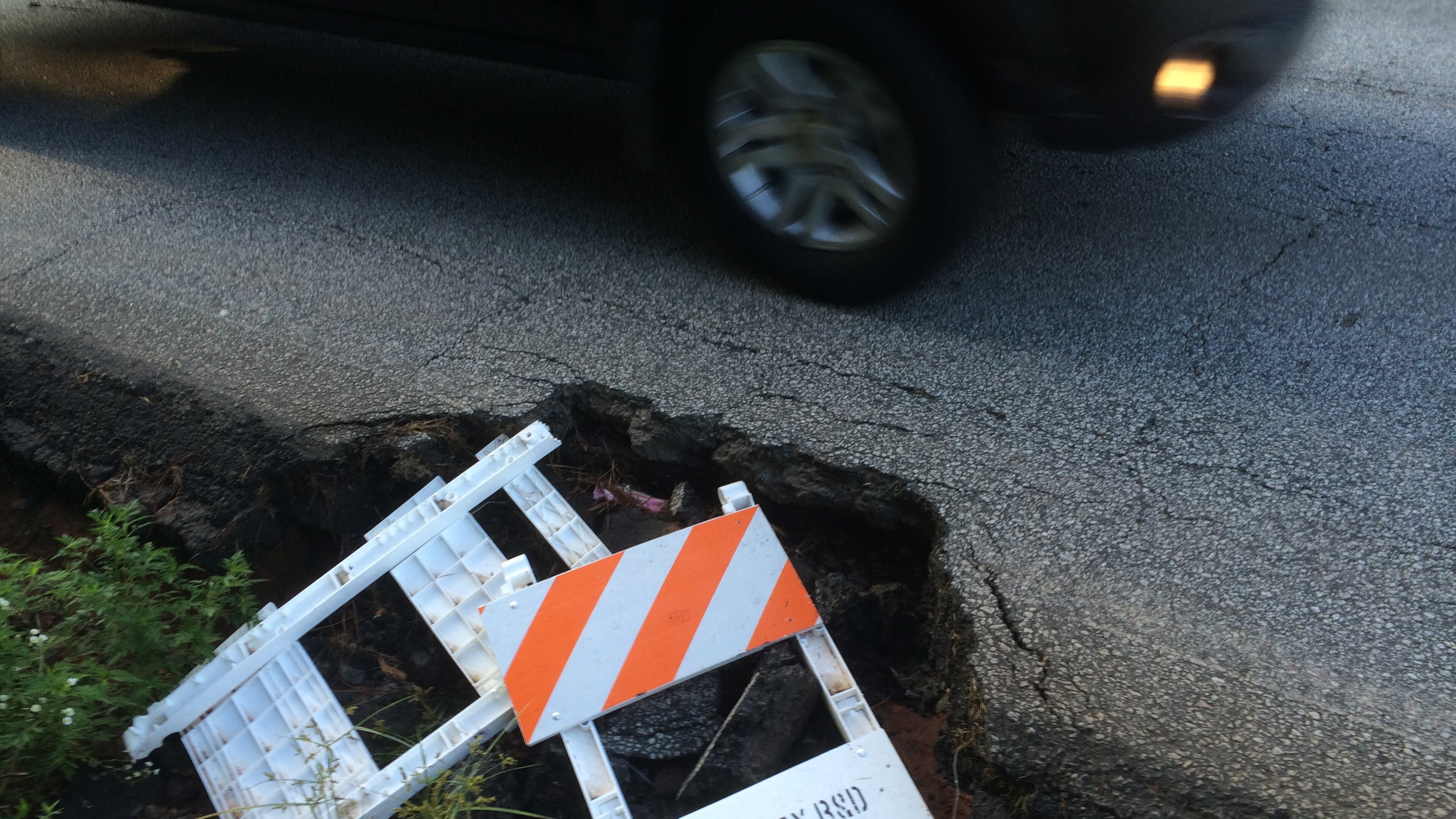 Scott Hoffman would like to see this pothole fixed soon. Photo/Scott Hoffman.