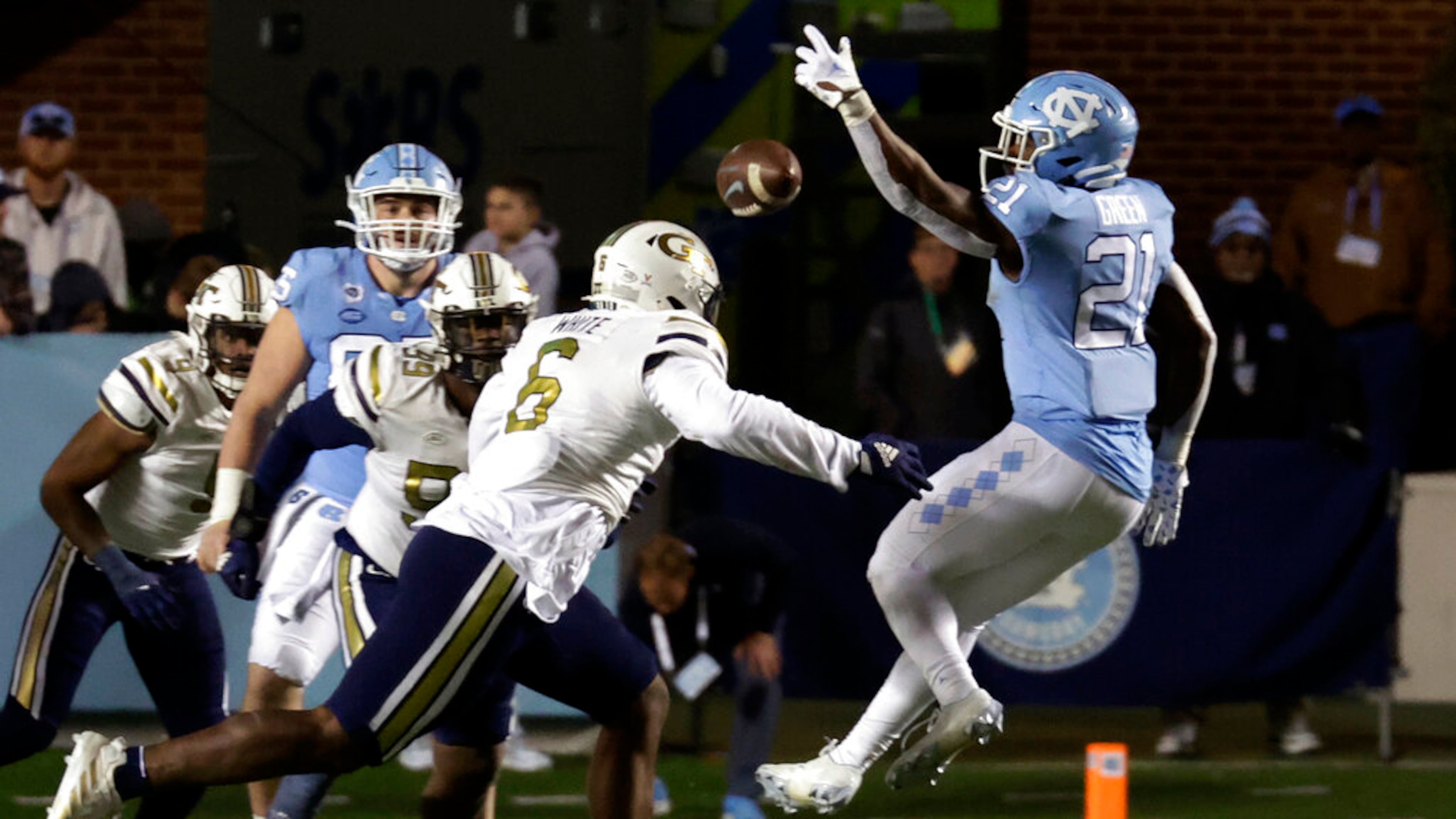 Former Georgia Tech defensive end Keion White (6) received a draft endorsement from ESPN draft analyst Mel Kiper. (AP Photo/Chris Seward)