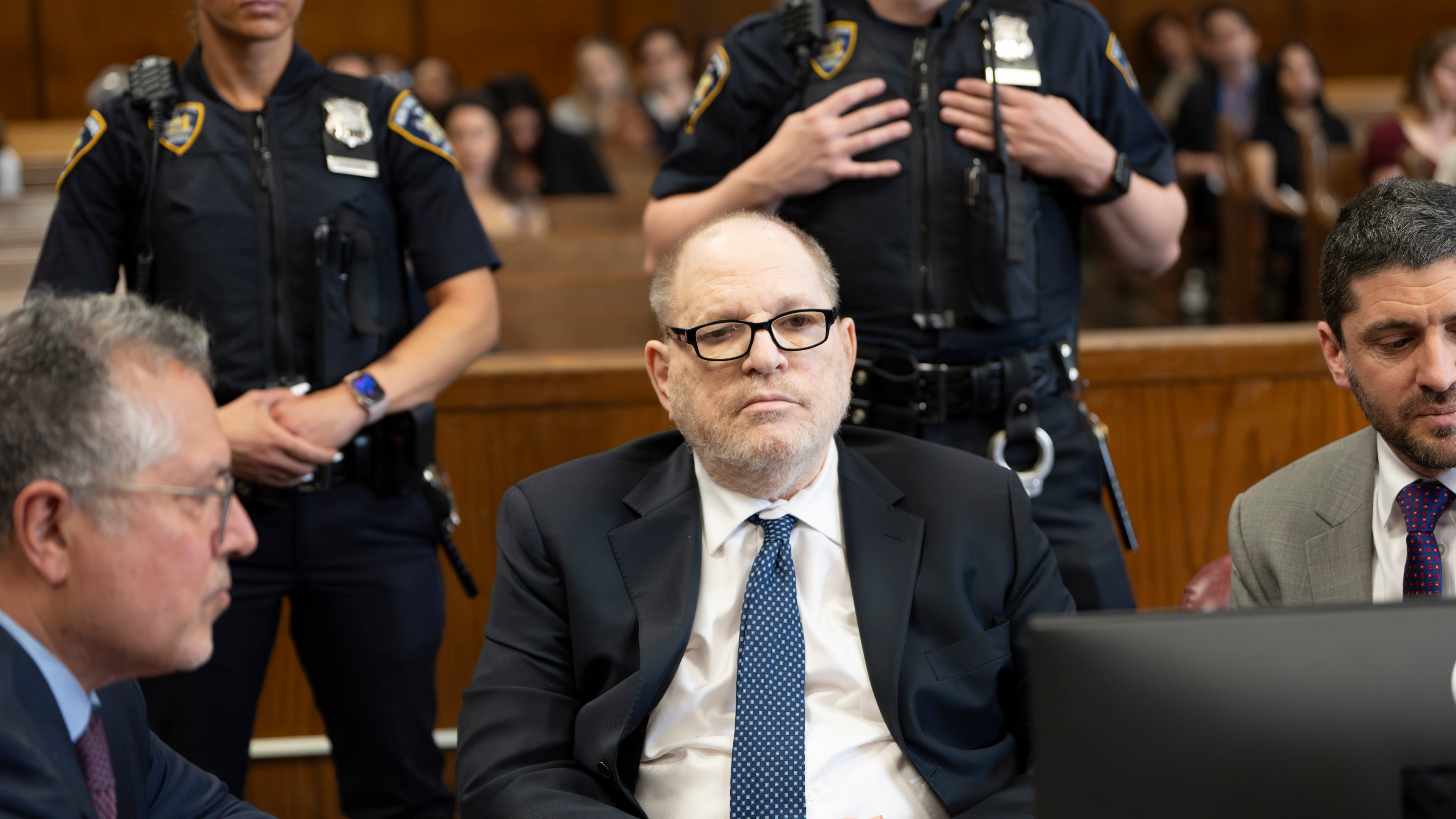 Harvey Weinstein appears in Manhattan criminal court on Friday, May 15, 2026, in New York. (Steven Hirsch /New York Post via AP, Pool)