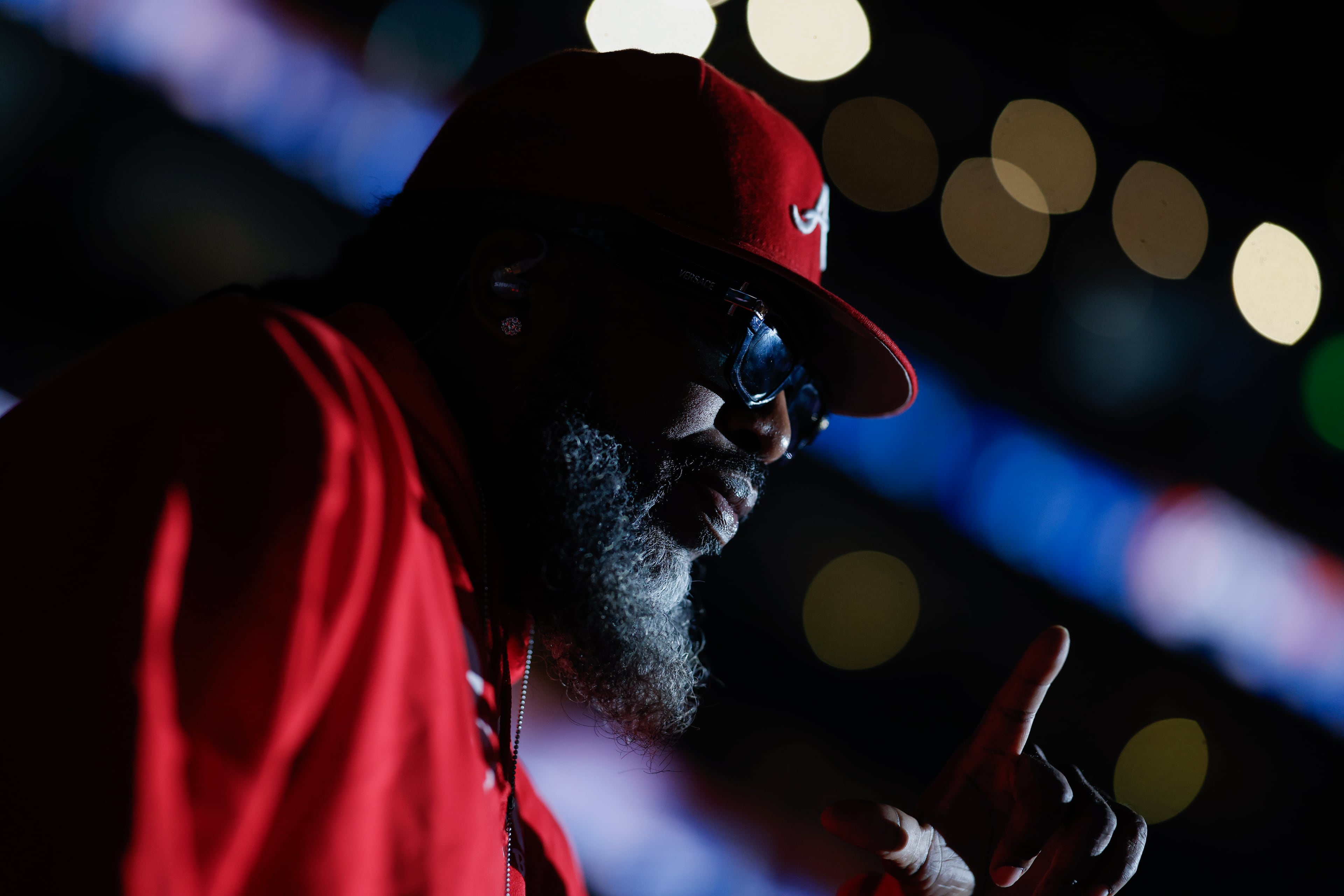 Pastor Troy performs at a timeout during the first half of Game 4 of the WNBA Finals between the Atlanta Dream and the Golden State Valkyries, Saturday, Oct. 24, 2026, in Atlanta. (Erik S. Lesser for the AJC)