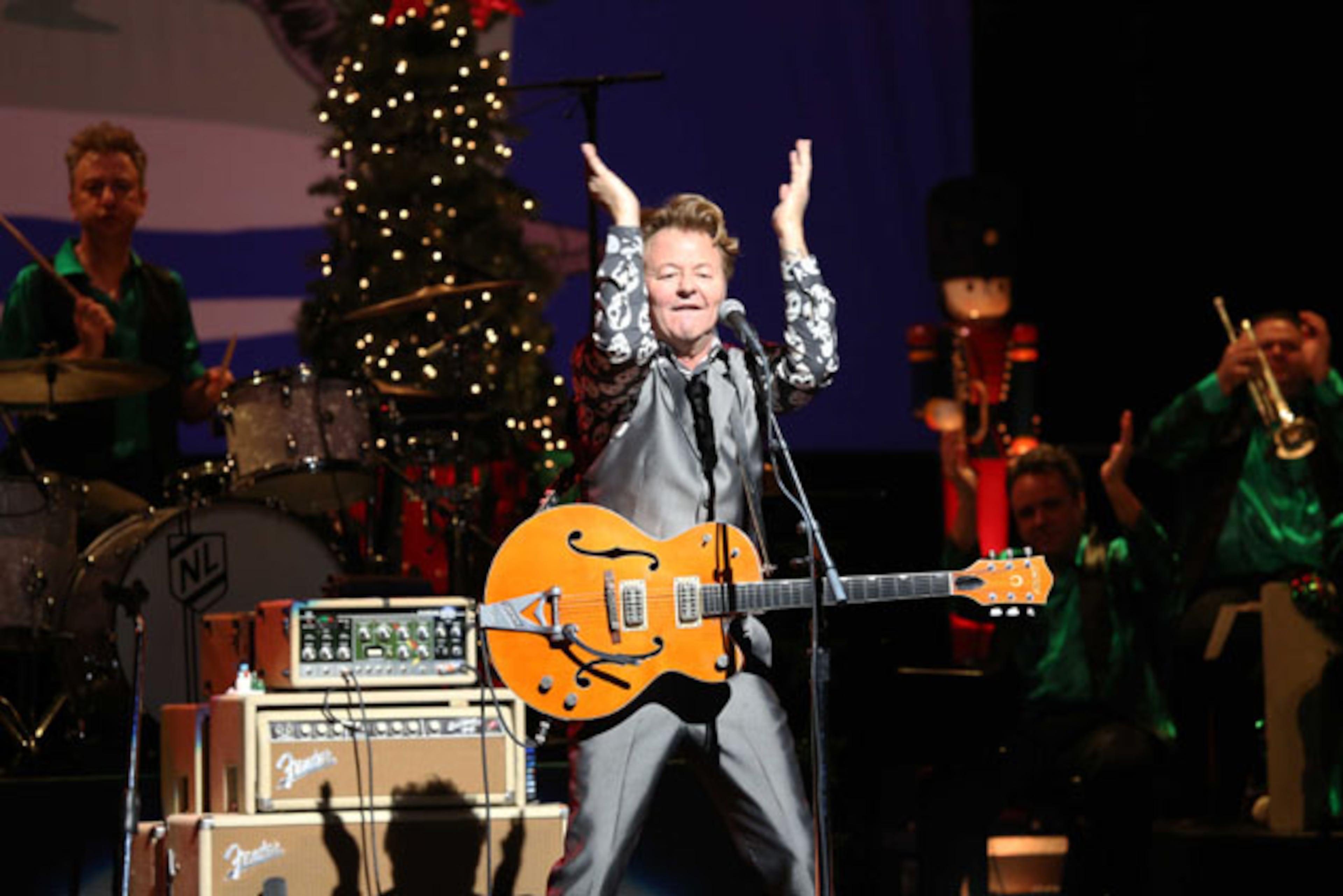 The Brian Setzer Orchestra performed Saturday, Dec. 5, 2015 at a sold-out Cobb Energy Centre in Atlanta as part of its annual Christmas Rocks concert. Robb D. Cohen/ RobbsPhotos.com
