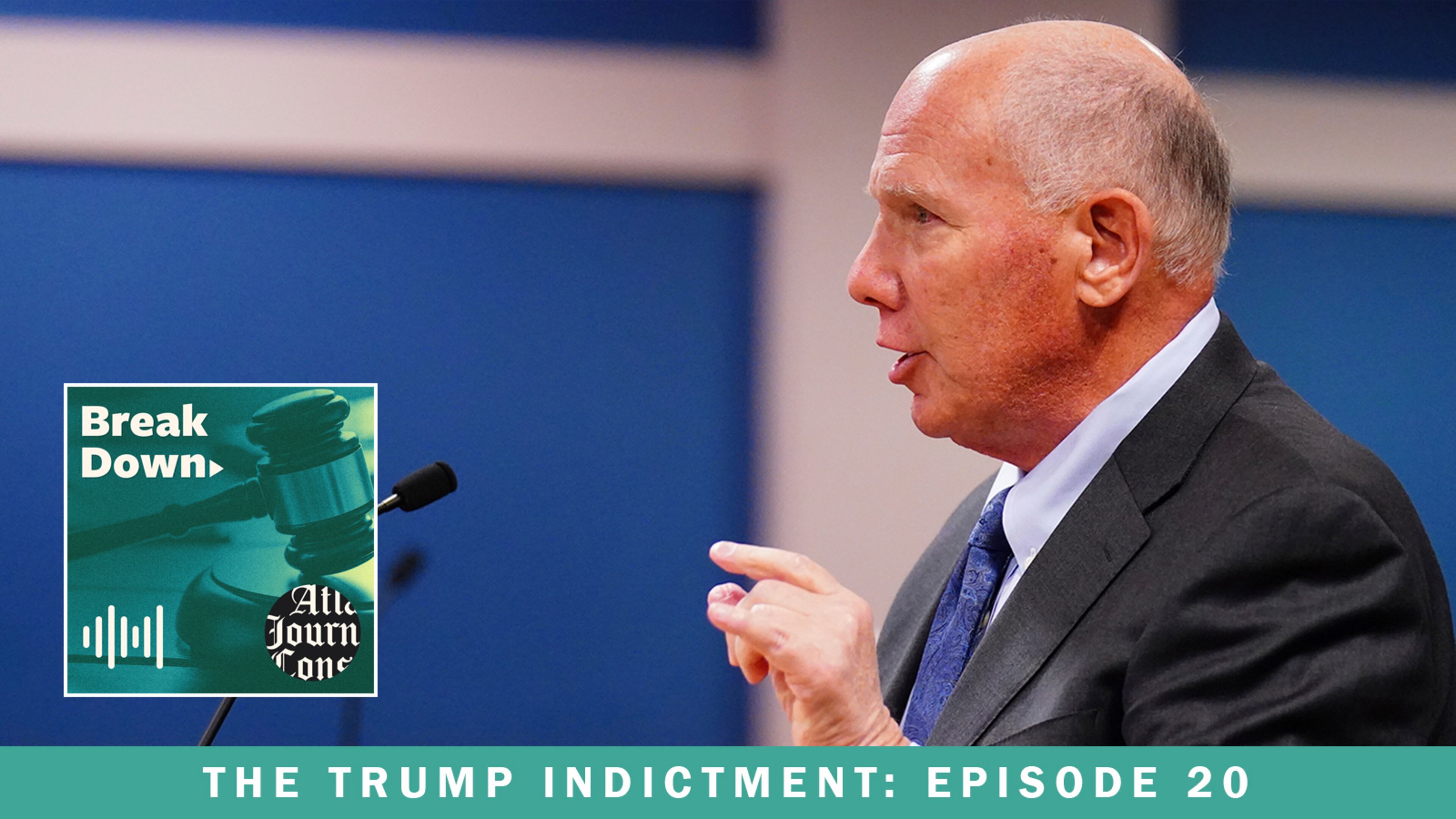 The latest episode of 'Breakdown' focuses on on the interaction between Steve Sadow (pictured), an attorney for Donald Trump, and a Fulton special prosecutor over the possibility of the election-interference trial being held next August. (John David Mercer/AP)