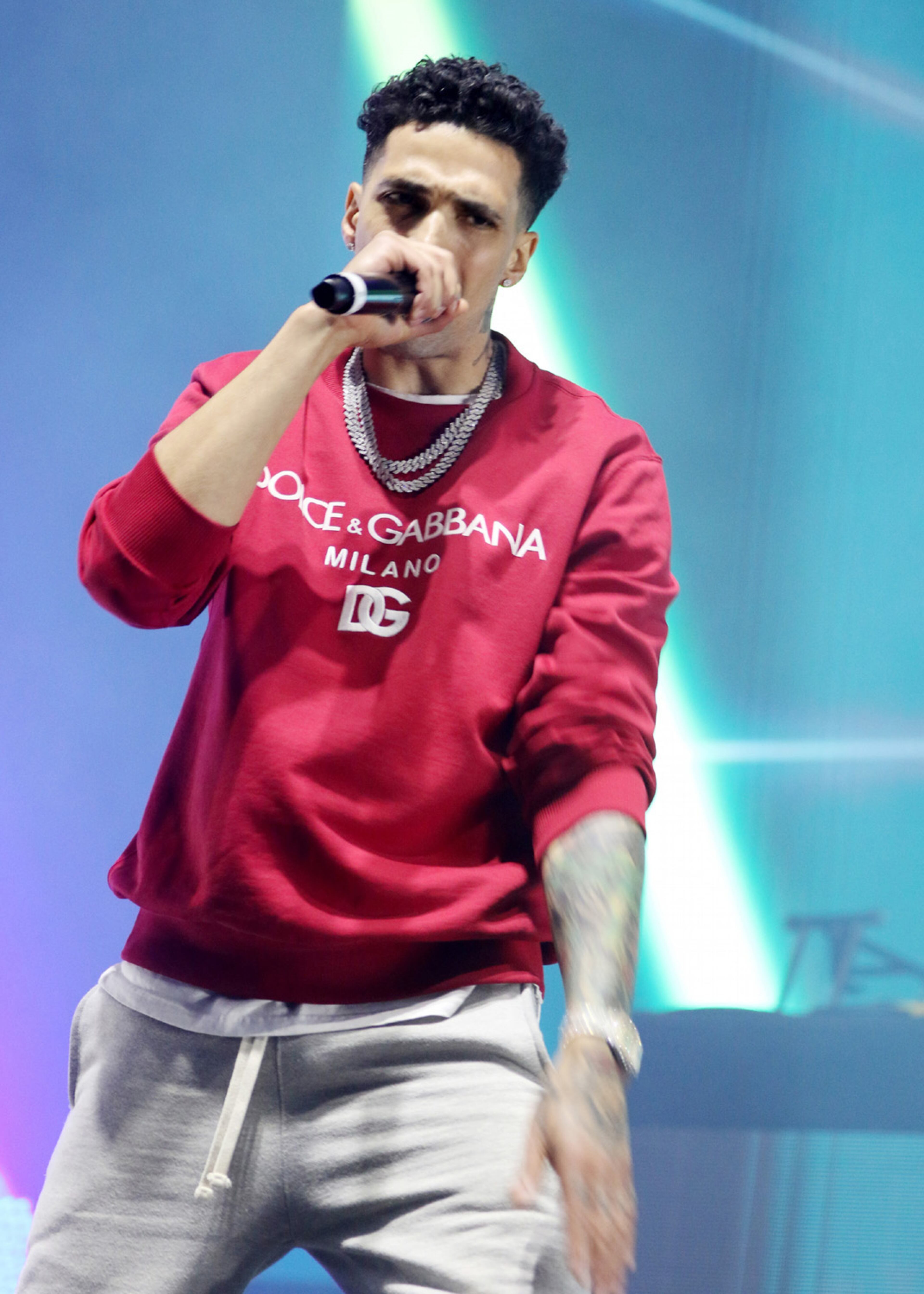 The Legendz of the Streetz Tour rocked sold-out State Farm Arena in Atlanta on Friday, April 1, 2022. The show featured hip-hop stars D'Myke (above), Rick Ross Jeezy, T.I., Trina, DJ Drama and Dav3D. (Photo: Robb Cohen for The Atlanta Journal-Constitution)