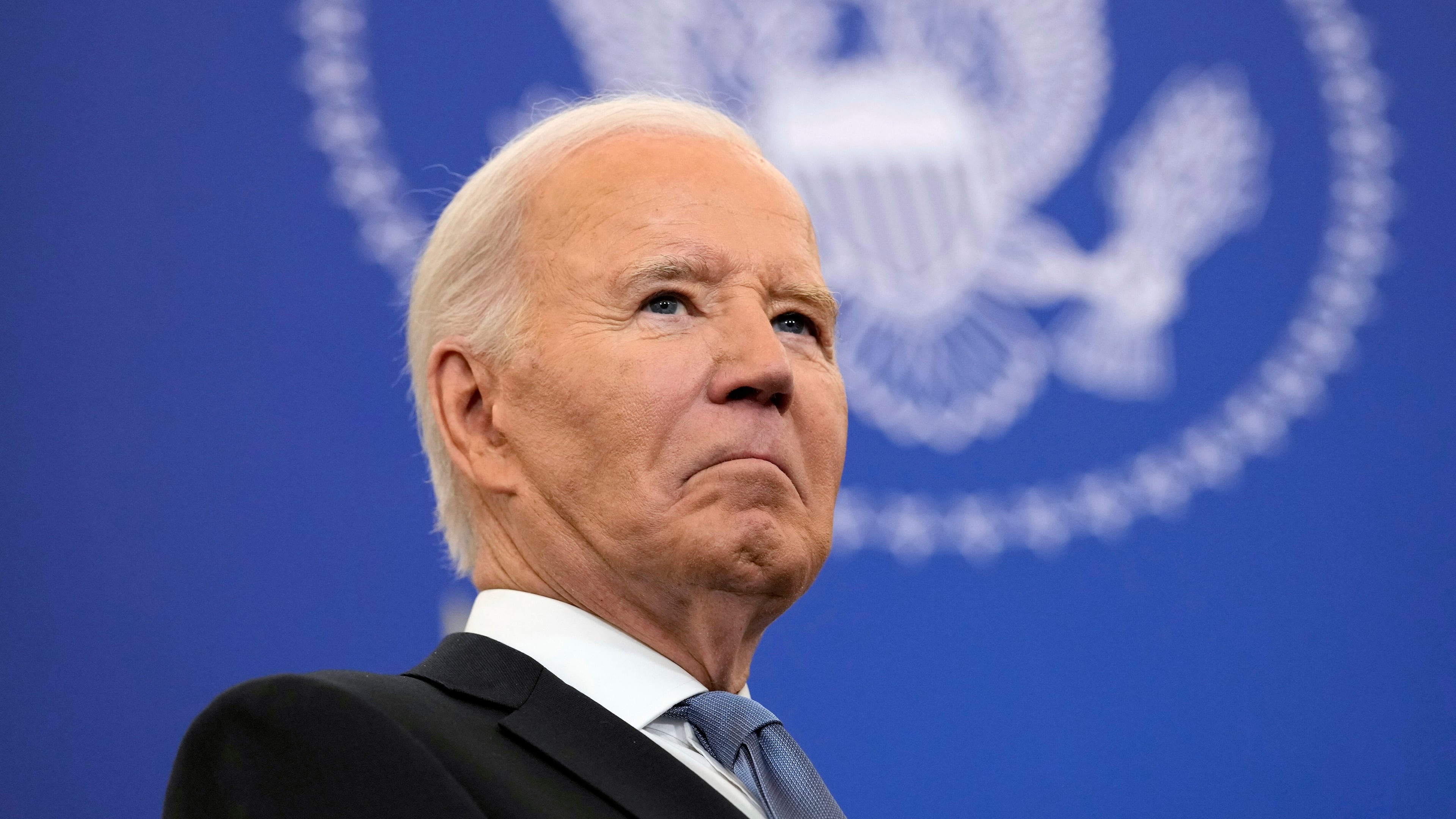 FILE - President Joe Biden waits to speak about foreign policy at the State Department in Washington, Jan. 13, 2025. (AP Photo/Susan Walsh, File)