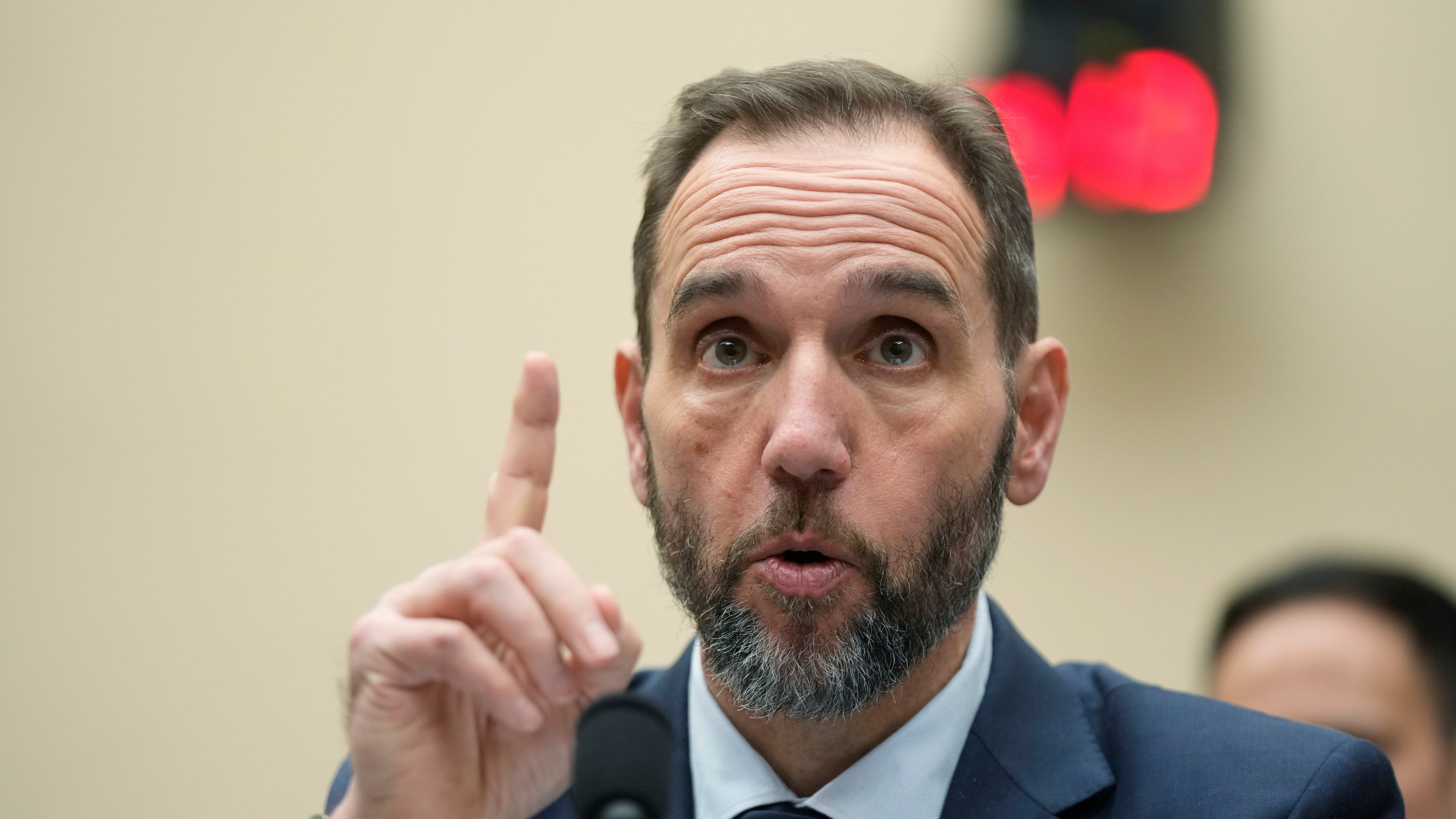 Former Justice Department special counsel Jack Smith testifies before the House Judiciary Committee at the Capitol in Washington, Thursday, Jan. 22, 2026. (AP Photo/Mark Schiefelbein)