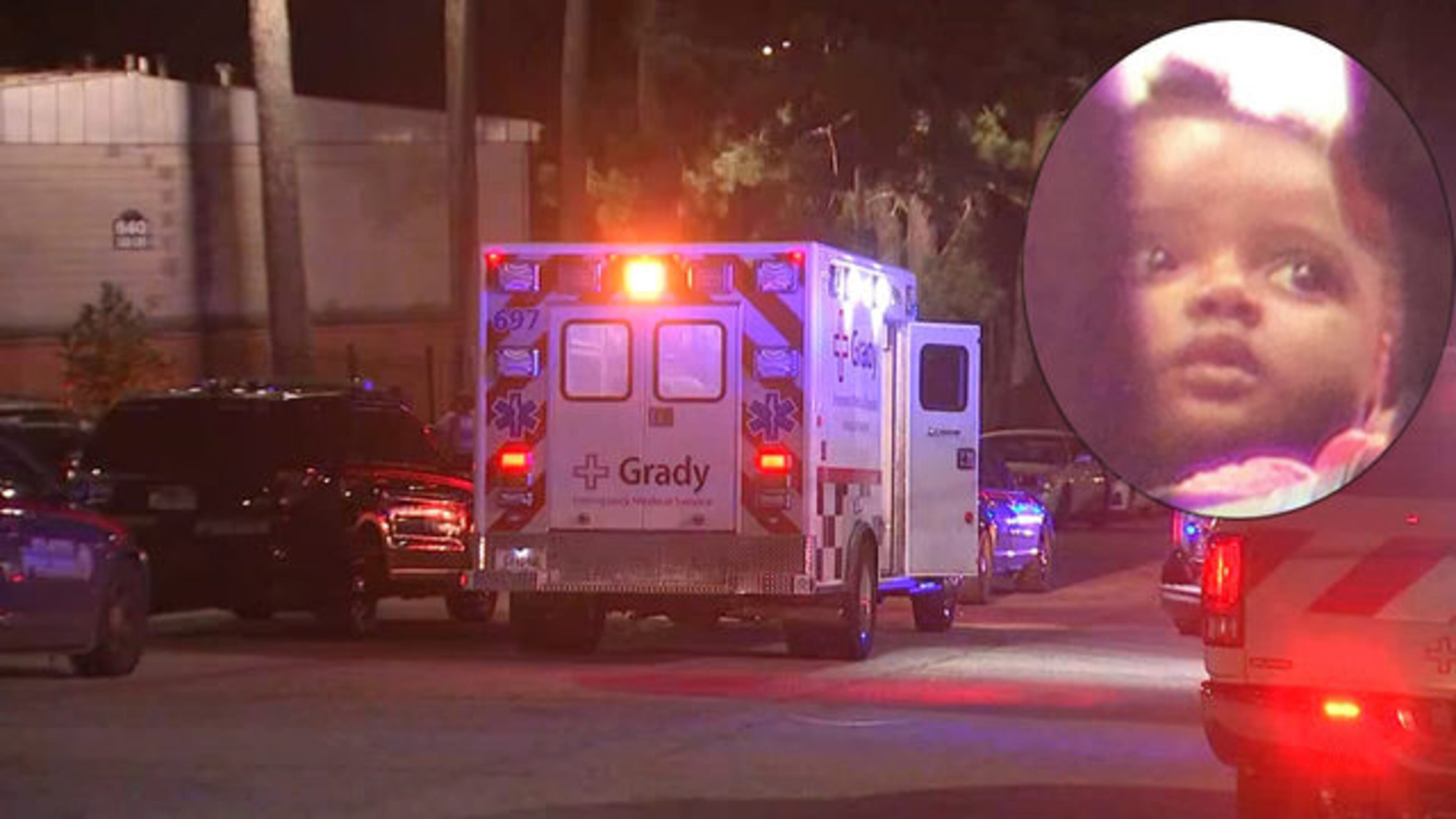 A 6-month-old was grazed by a bullet Sunday night in southeast Atlanta. (Credit: Channel 2 Action News)