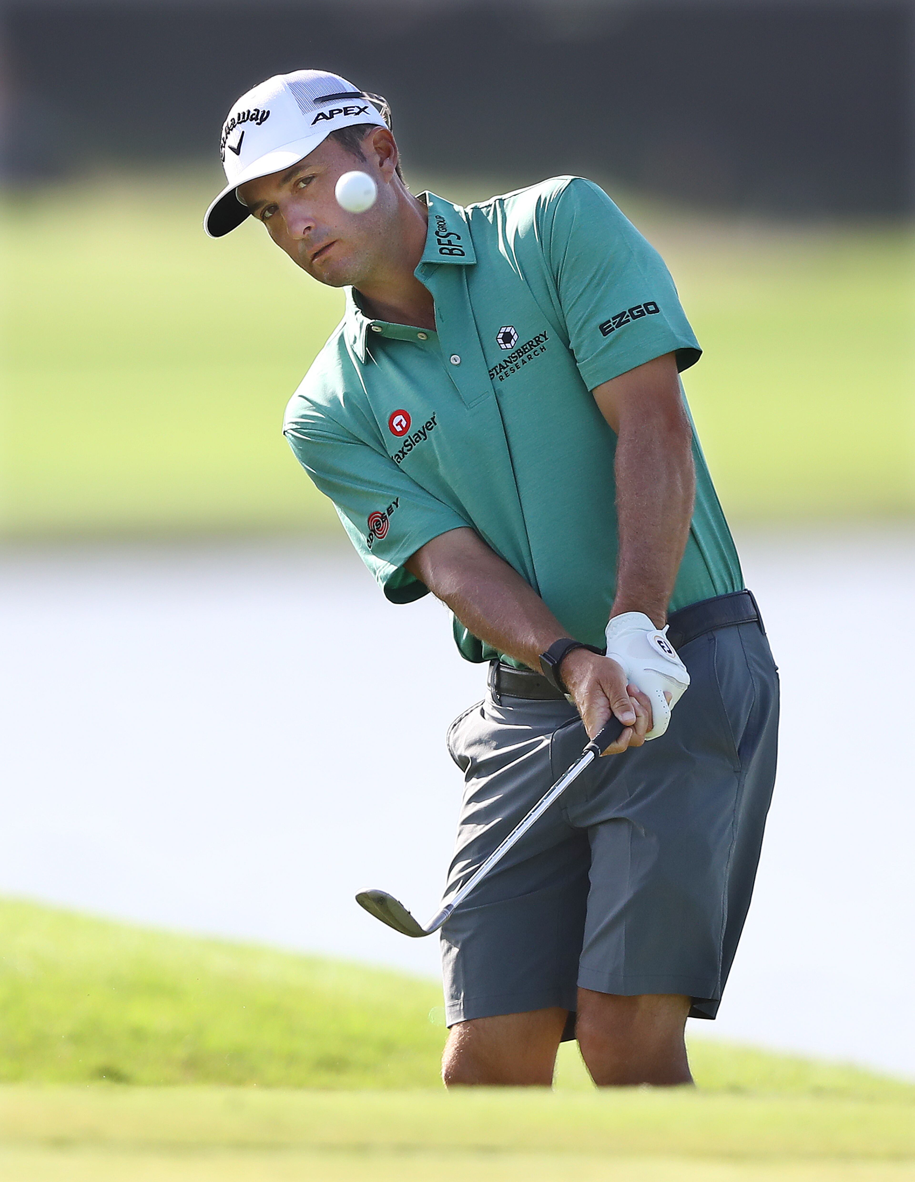 Kevin Kisner chips to the practice green while preparing for the opening round of the Tour Championship at East Lake Golf Club on Thursday, Sept. 3, 2020 in Atlanta. “Curtis Compton / Curtis.Compton@ajc.com”