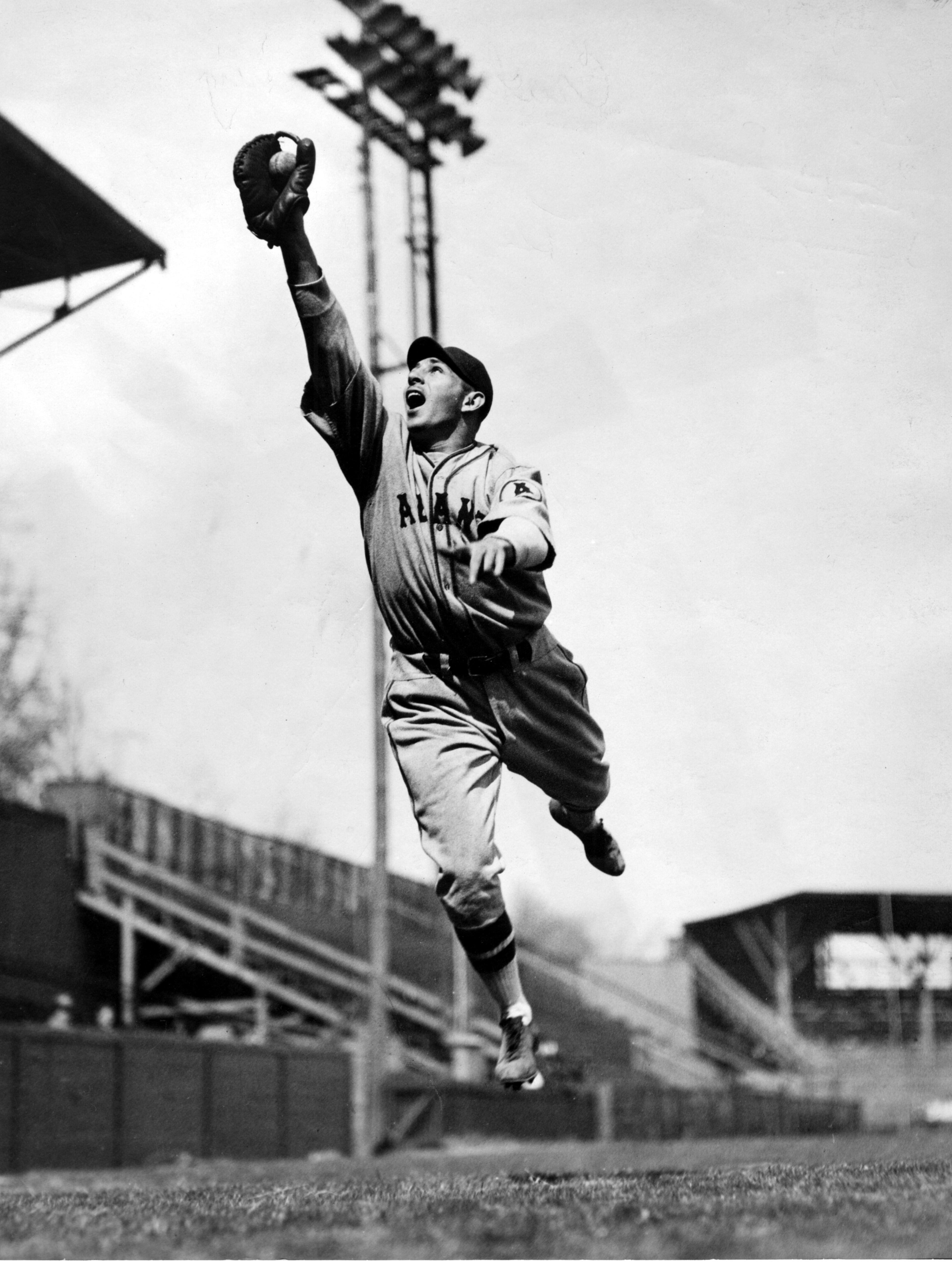 Original caption: "Cracker training -- Benny Rothstein, former Cracker first baseman, shown working out with the Atlanta team. (Staff photo by Winn) 1932."