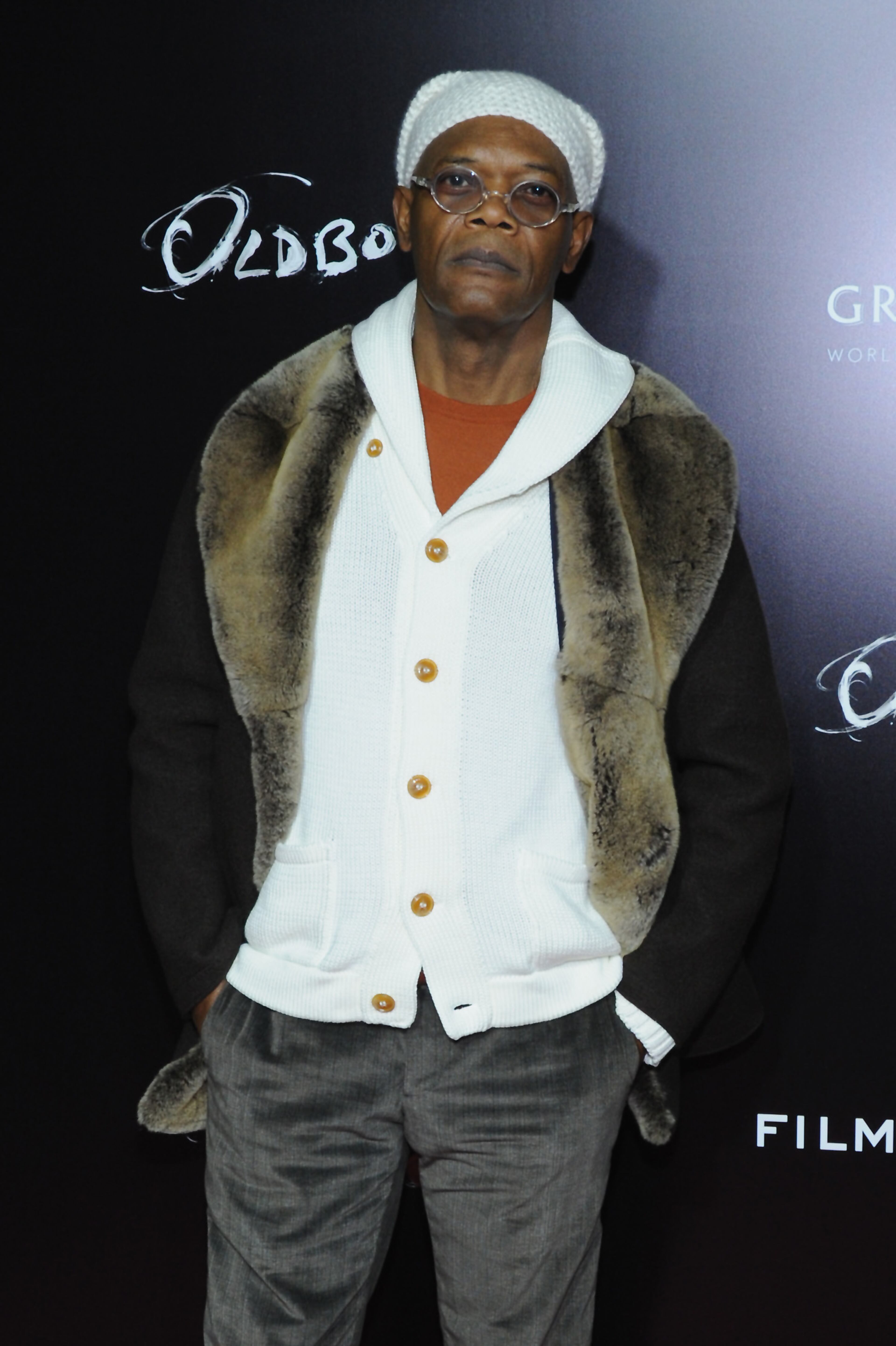 NEW YORK, NY - NOVEMBER 11: Aactor Samuel L. Jackson attends the screening of "Oldboy" hosted by FilmDistrict and Complex Media with the Cinema Society and Grey Goose at AMC Lincoln Square Theater on November 11, 2013 in New York City. (Photo by Ilya S. Savenok/Getty Images)