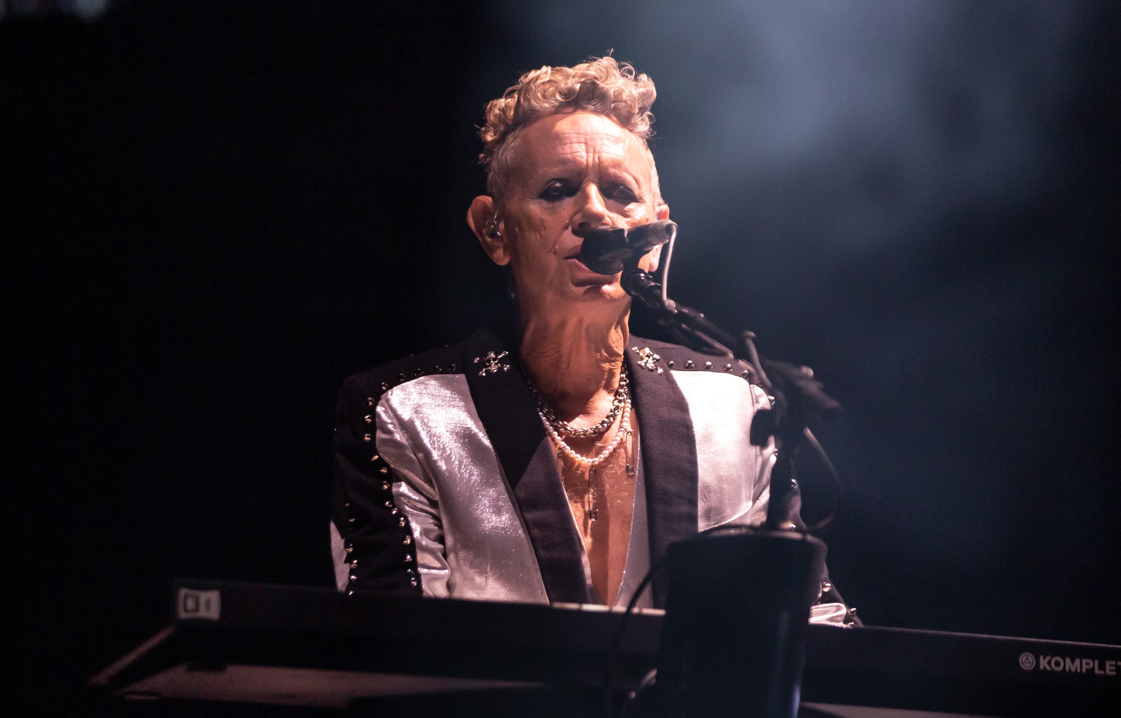 Depeche Mode play to a sold out crowd at State Farm Arena on Oct. 15, 2023. (Ryan Fleisher for The Atlanta Journal-Constitution)