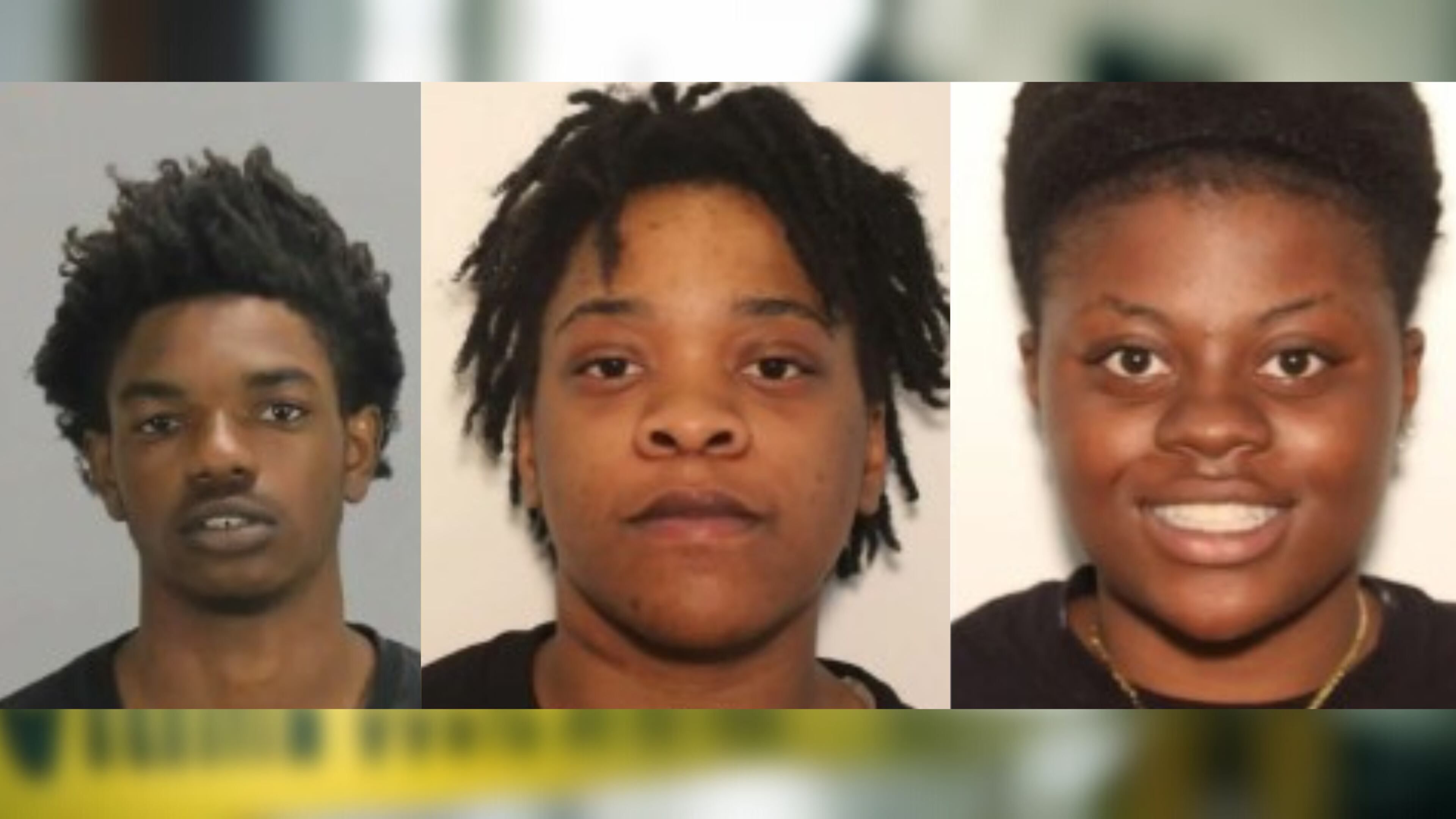 Jailen Johnson (center) and Jacora Butler (right) turned themselves in this week. Aaron Bell III was arrested in mid-December.