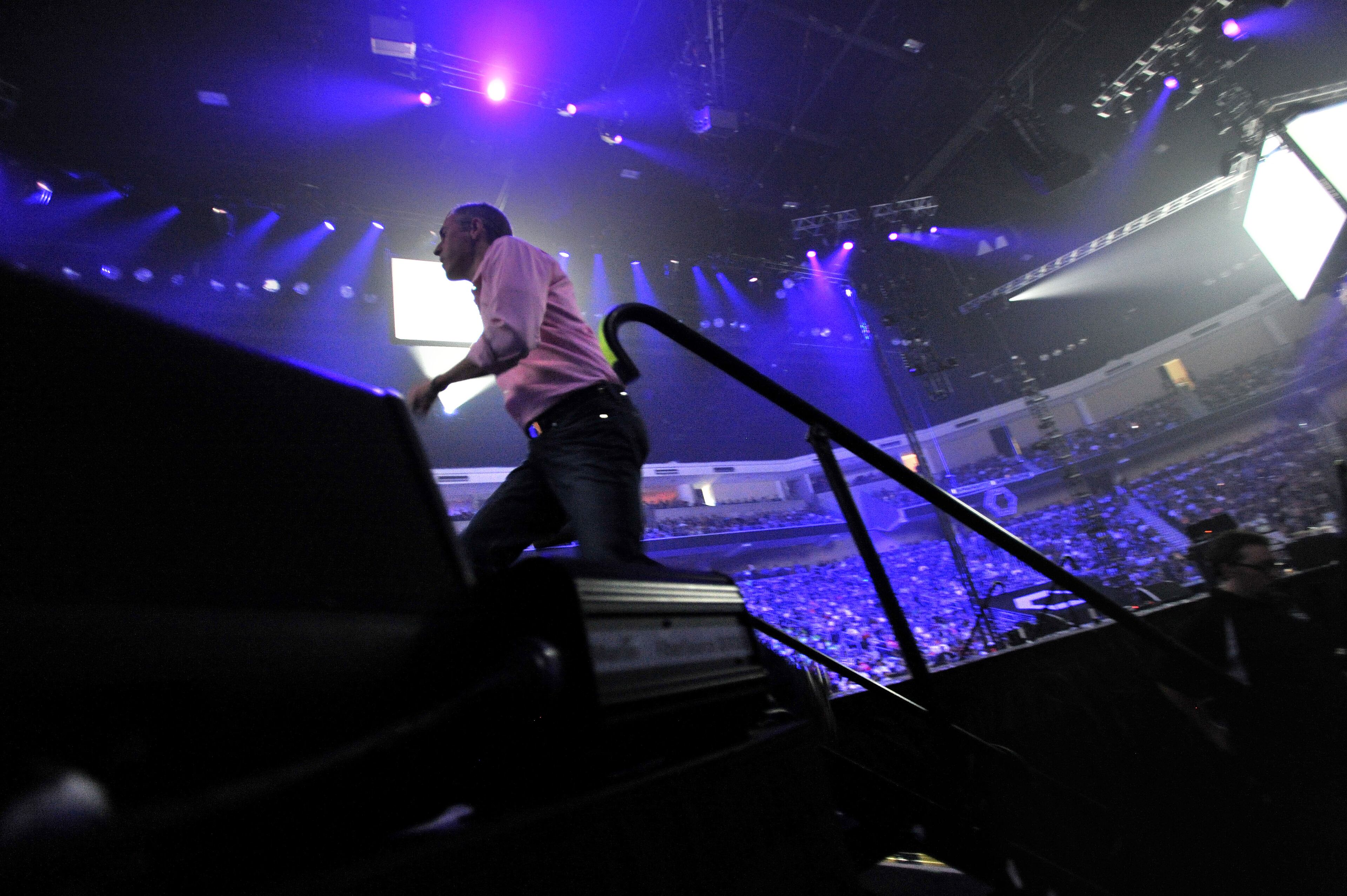 Andy Stanley, senior pastor of North Point Community Church, takes the stage during the Catalyst Conference 2012 at Gwinnett Arena on Thursday, October, 2012.