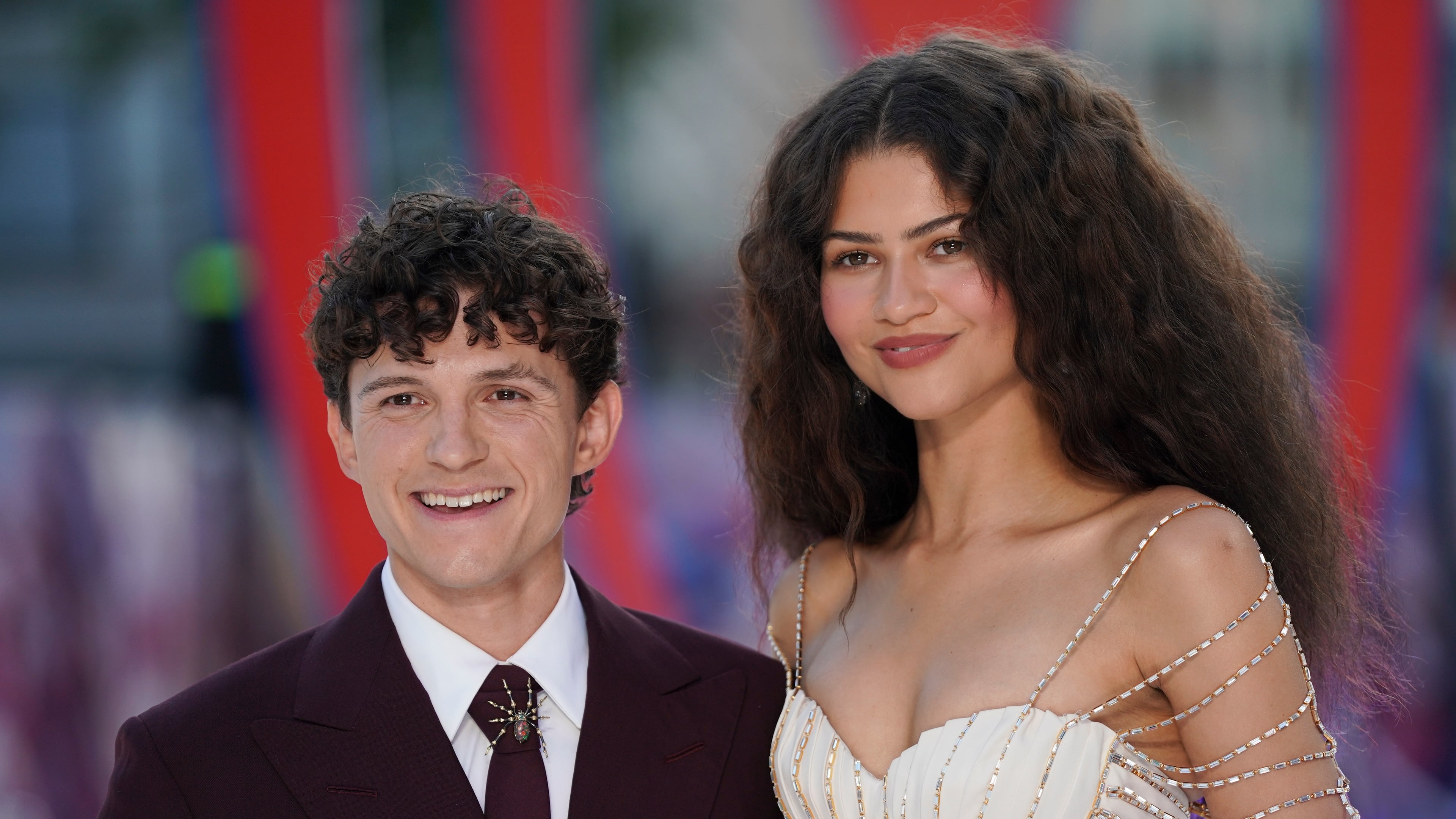 Tom Holland and Zendaya pose for photographers upon arrival at the Spider-Man: Brand New Day premiere in London, England, Wednesday, July 29, 2026. (Photo by Alberto Pezzali/Invision/AP)